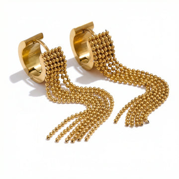 Tassel Chain Hoop Earrings