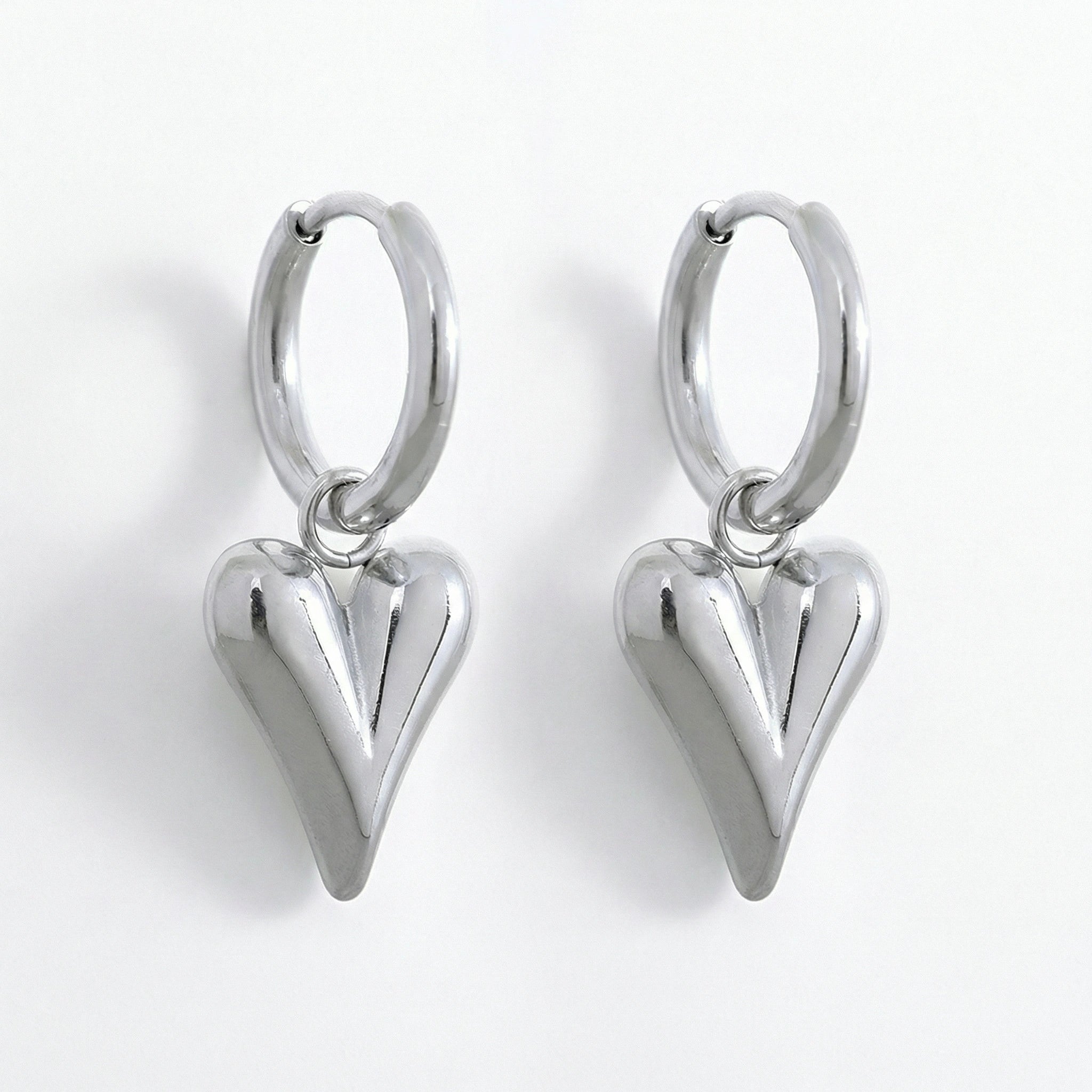 Heart Charm Huggie Earrings