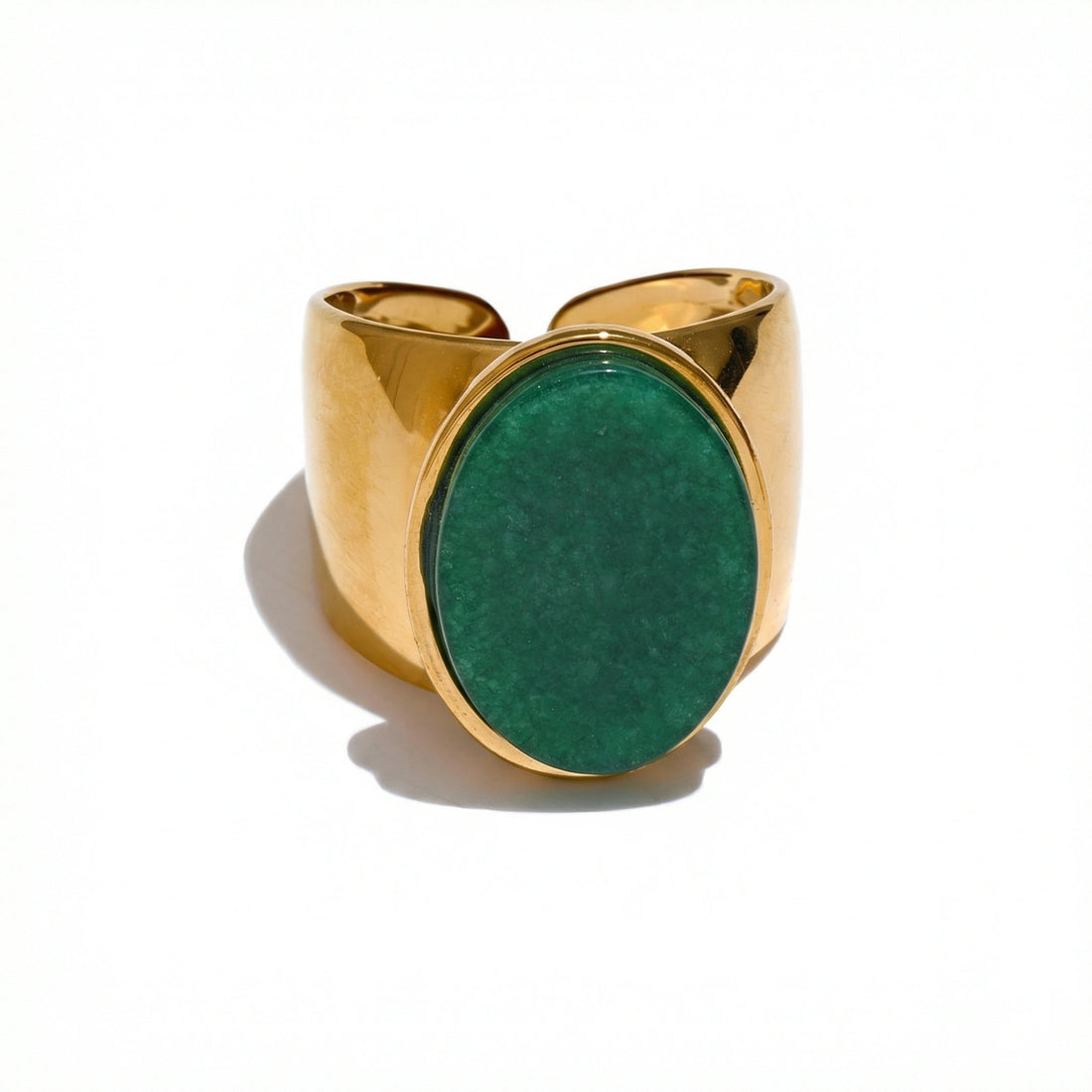 Wide Oval Stone Statement Ring