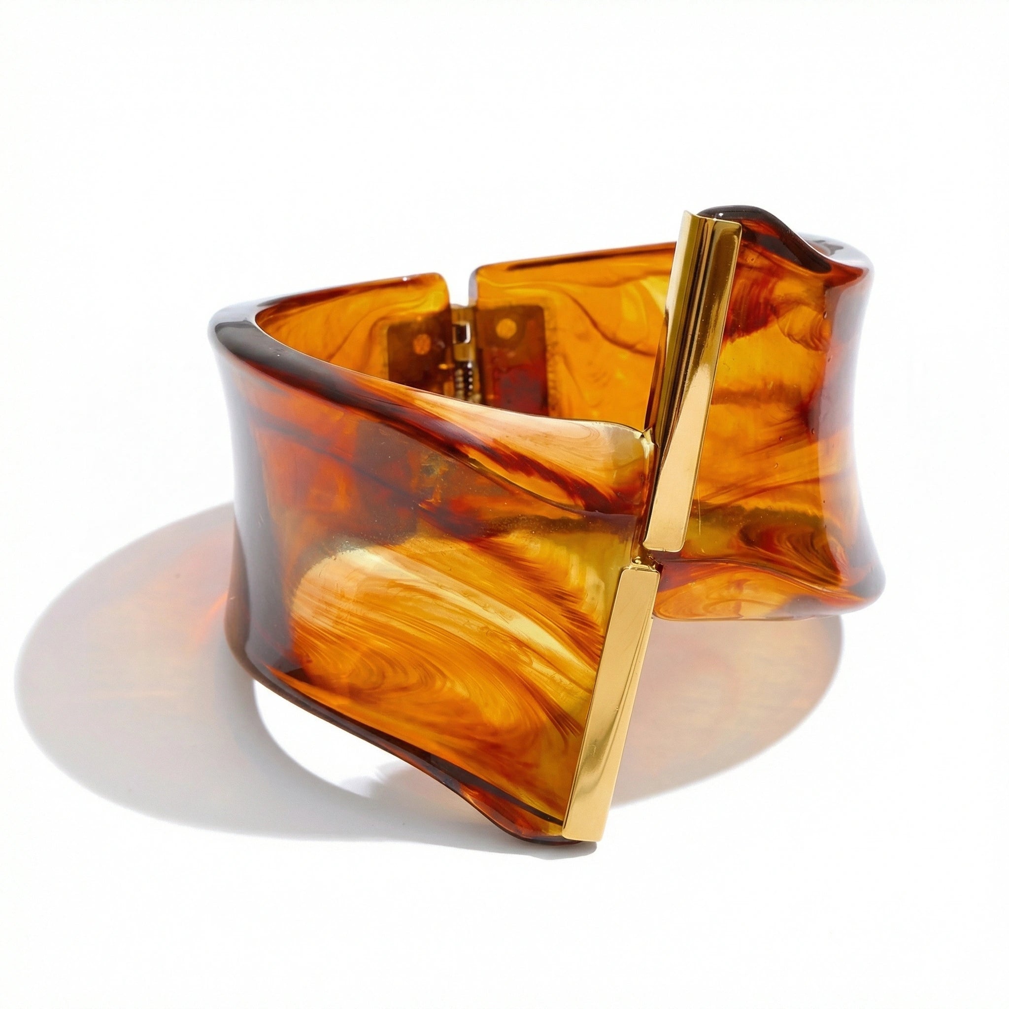 Sculptural Resin Statement Cuff Bracelet