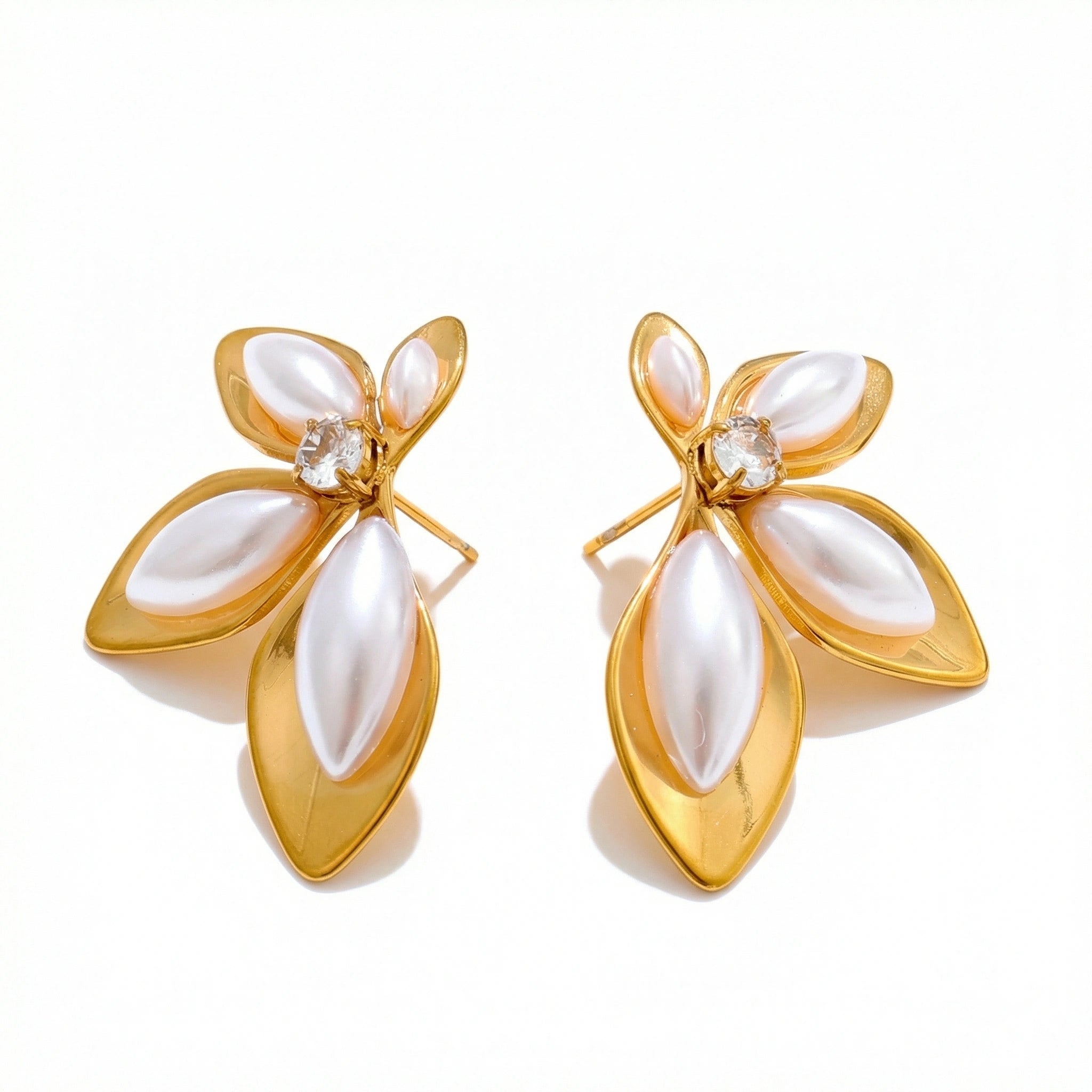 Leaf Flower Stud Earrings