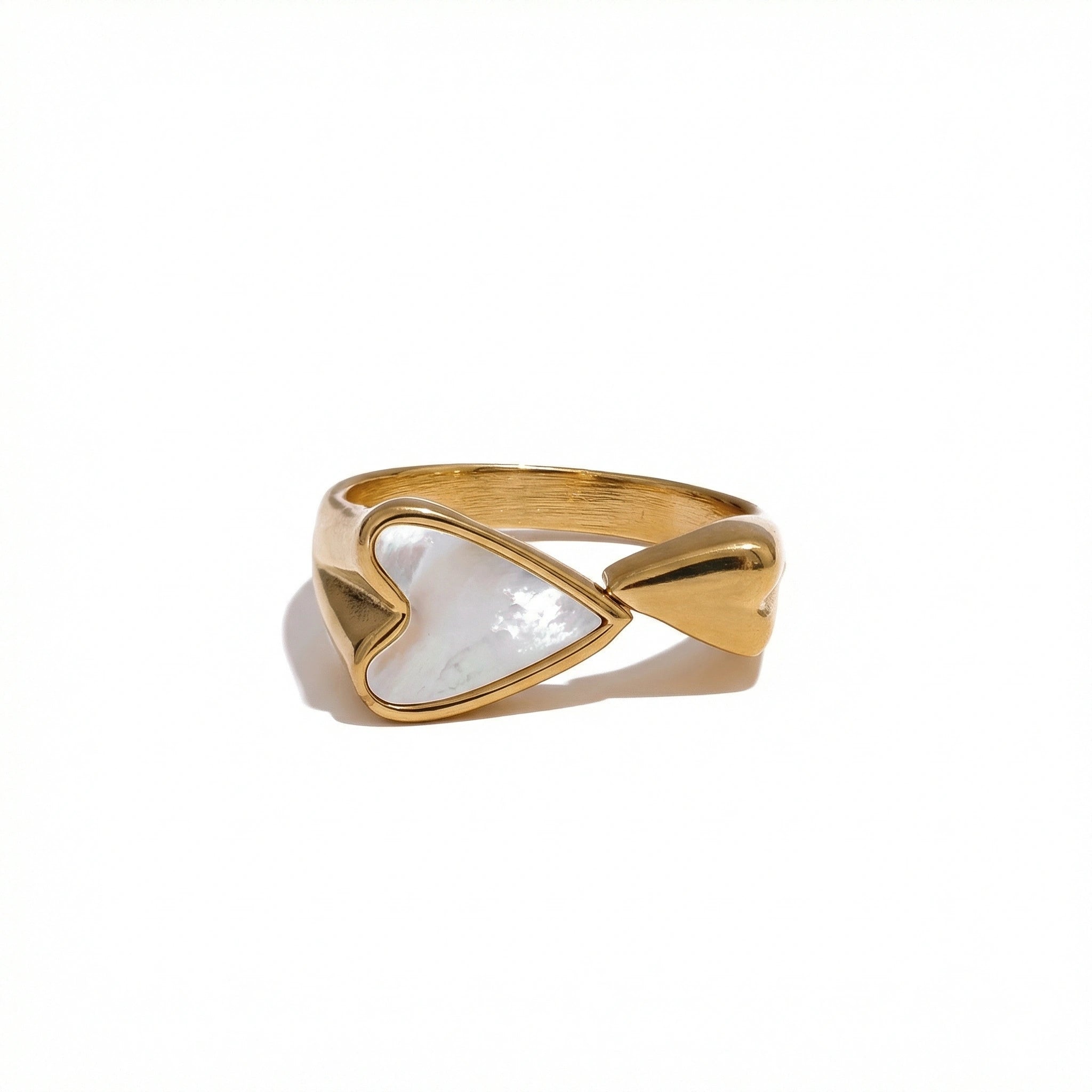 Shell Heart Stainless Steel Ring