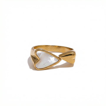 Shell Heart Stainless Steel Ring