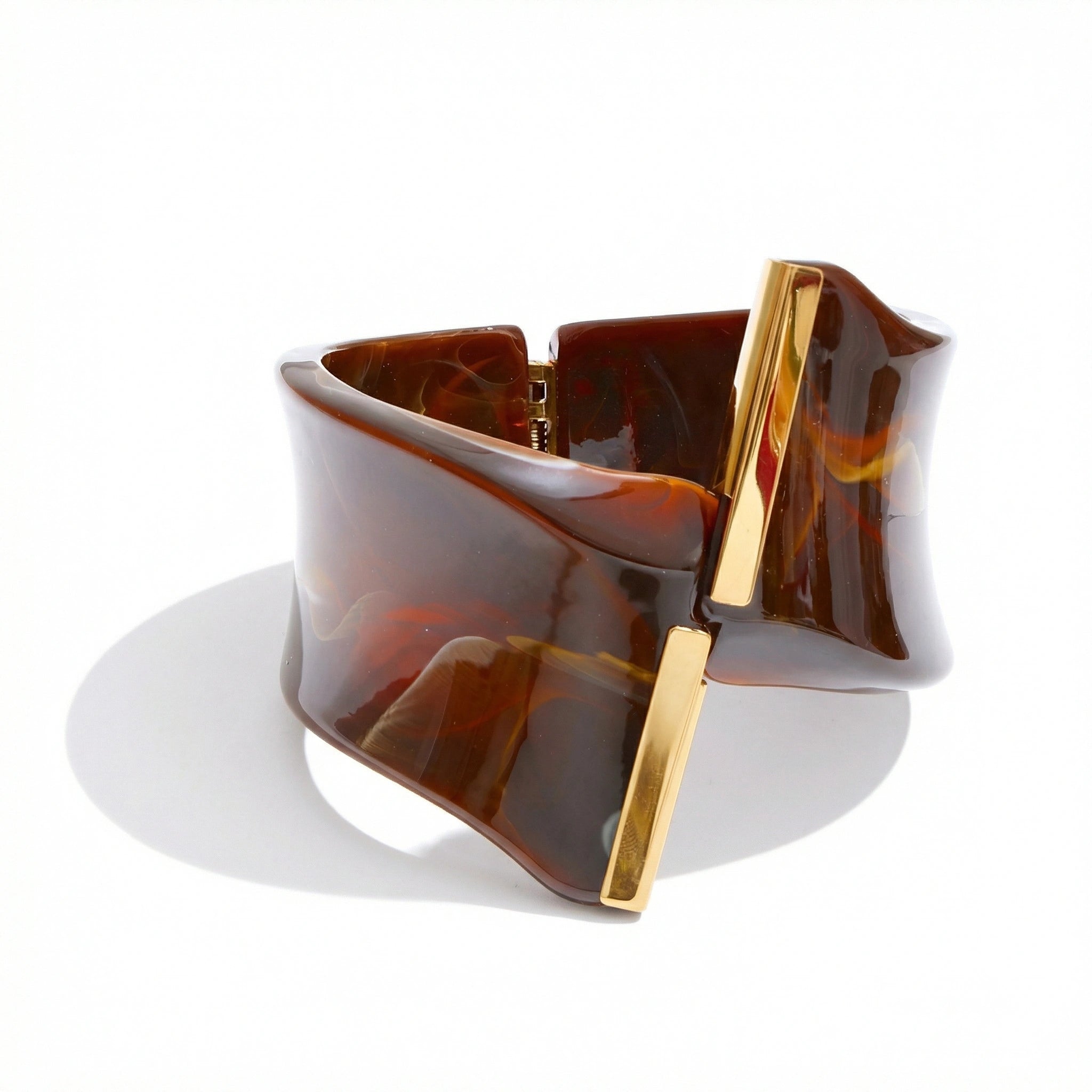 Sculptural Resin Statement Cuff Bracelet