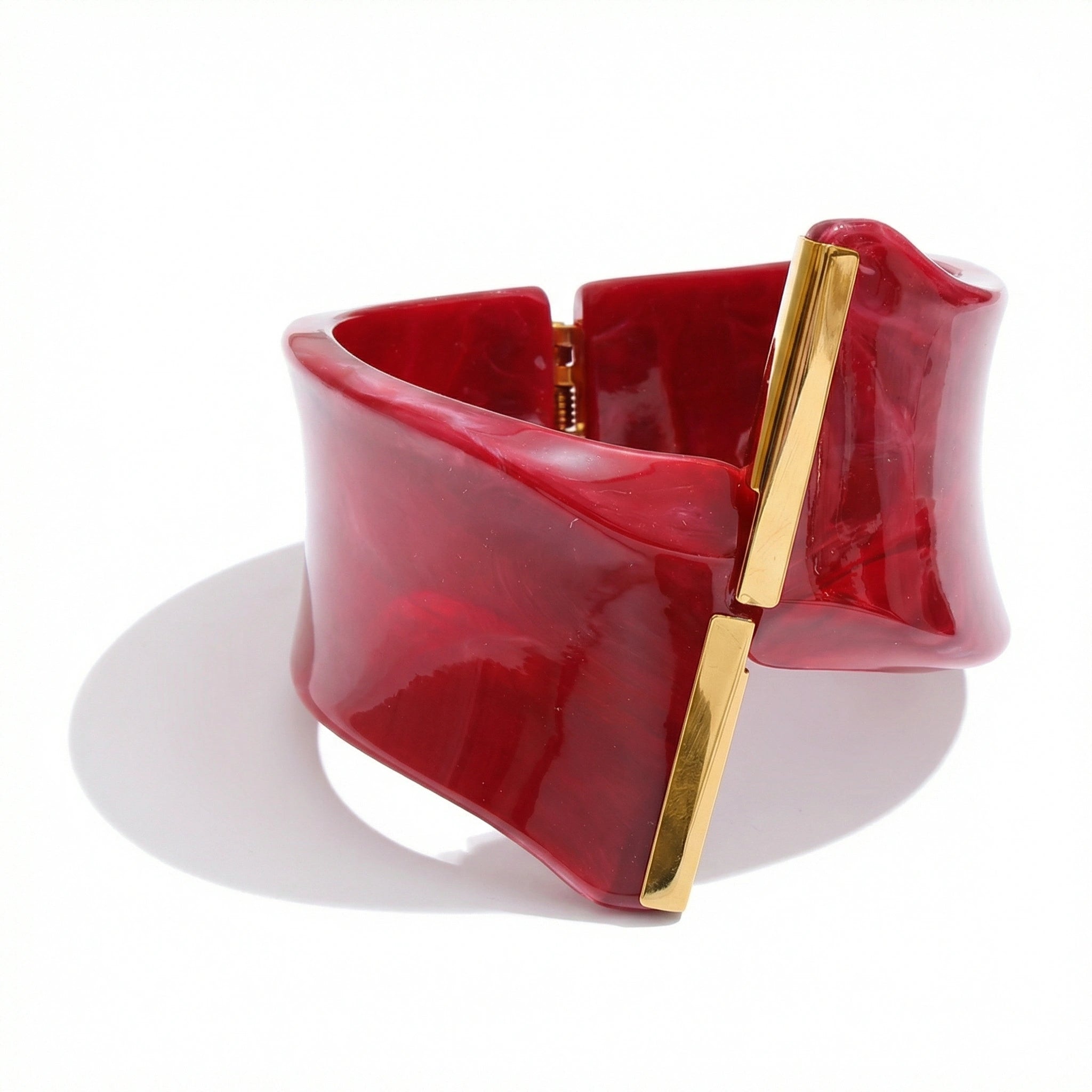 Sculptural Resin Statement Cuff Bracelet