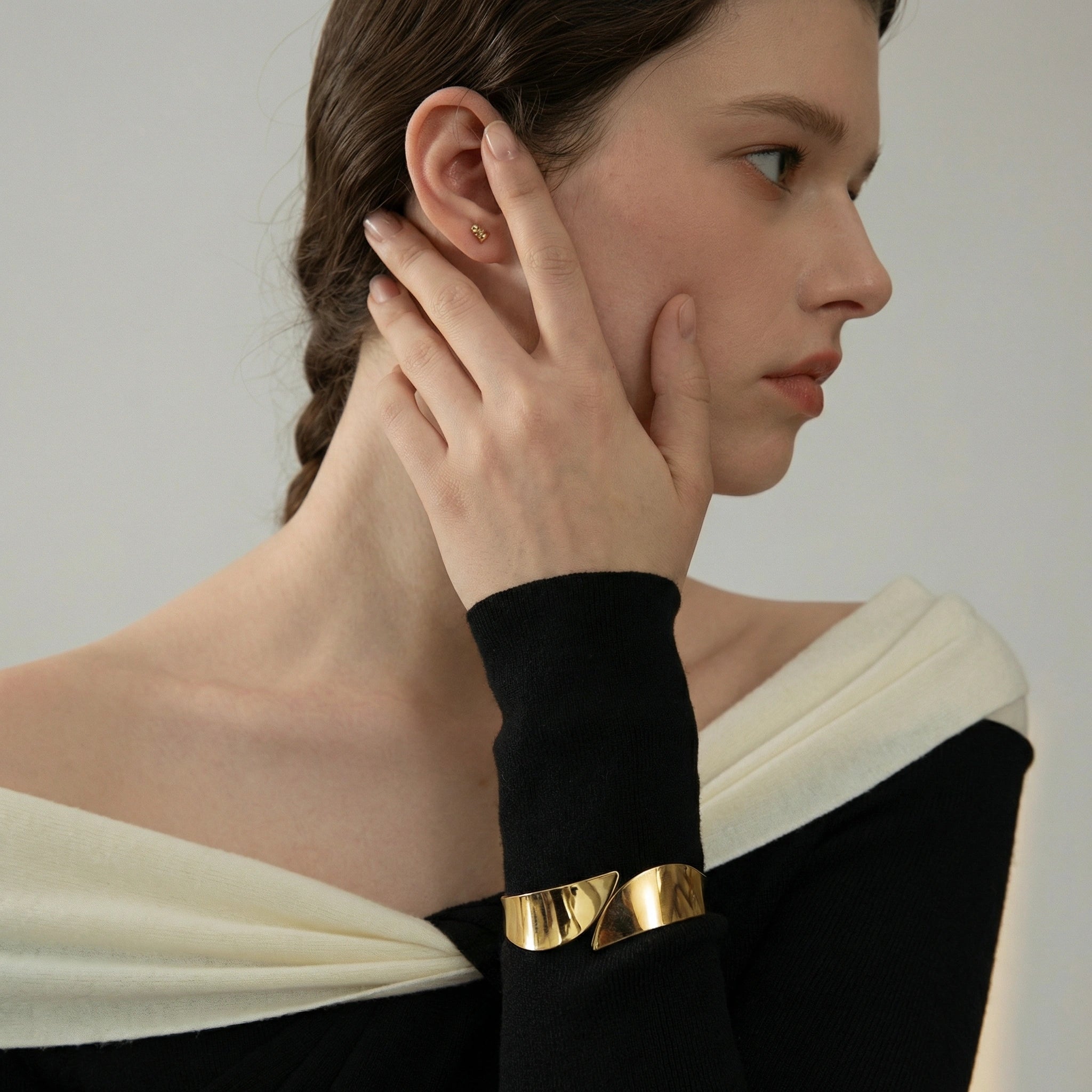 Geometric Twist Cuff Bracelet