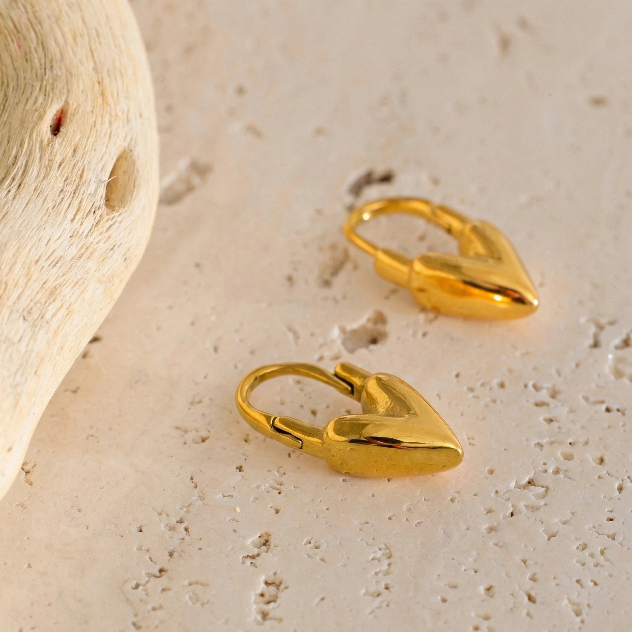 Heart Lock Stainless Steel Hoop Earrings