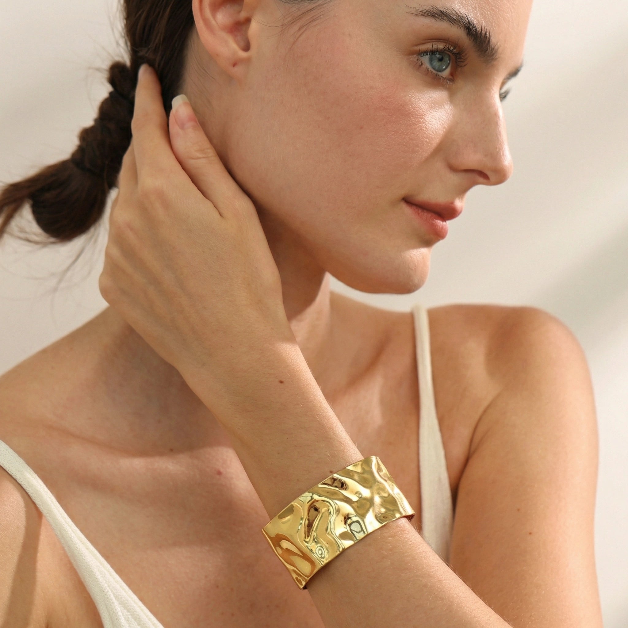 Wide Sculpted Cuff Bracelet