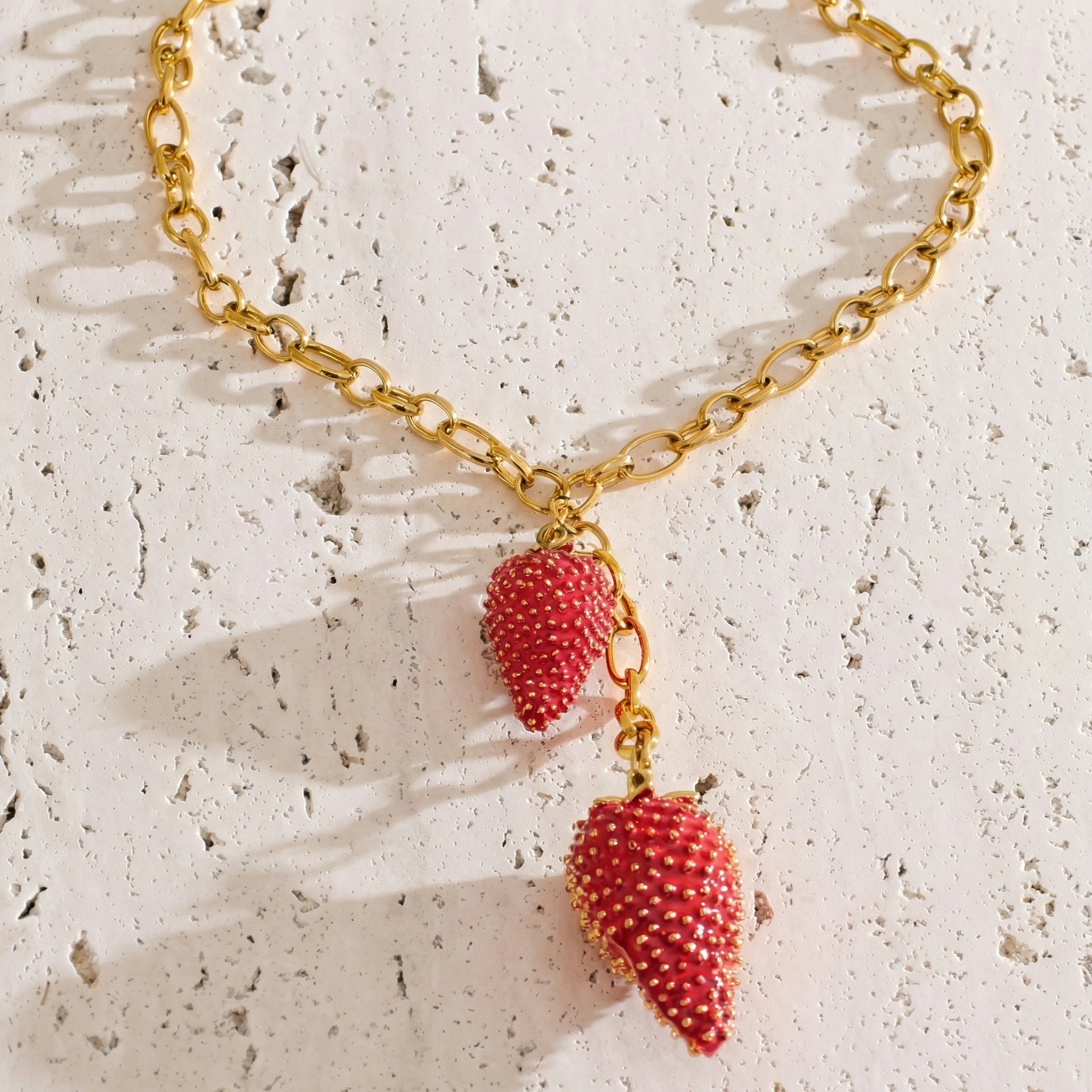 Strawberry Charm Chain Necklace