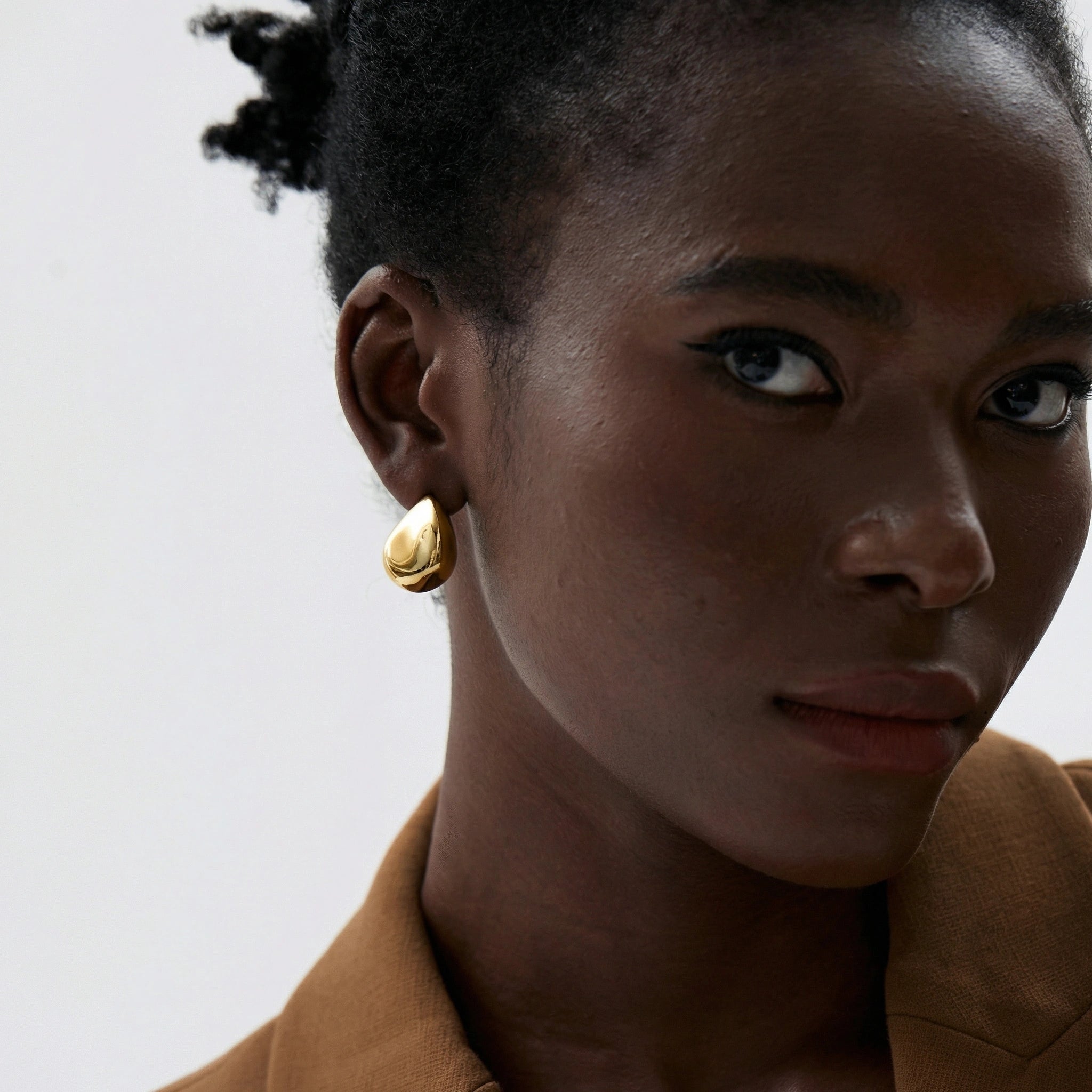 Smooth Geometric Stainless Steel Stud Earrings