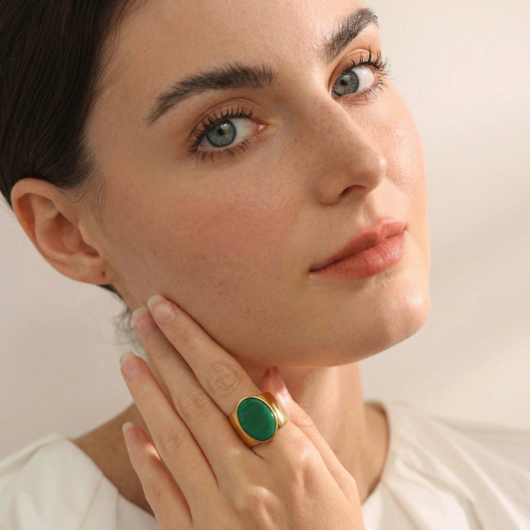 Wide Oval Stone Statement Ring
