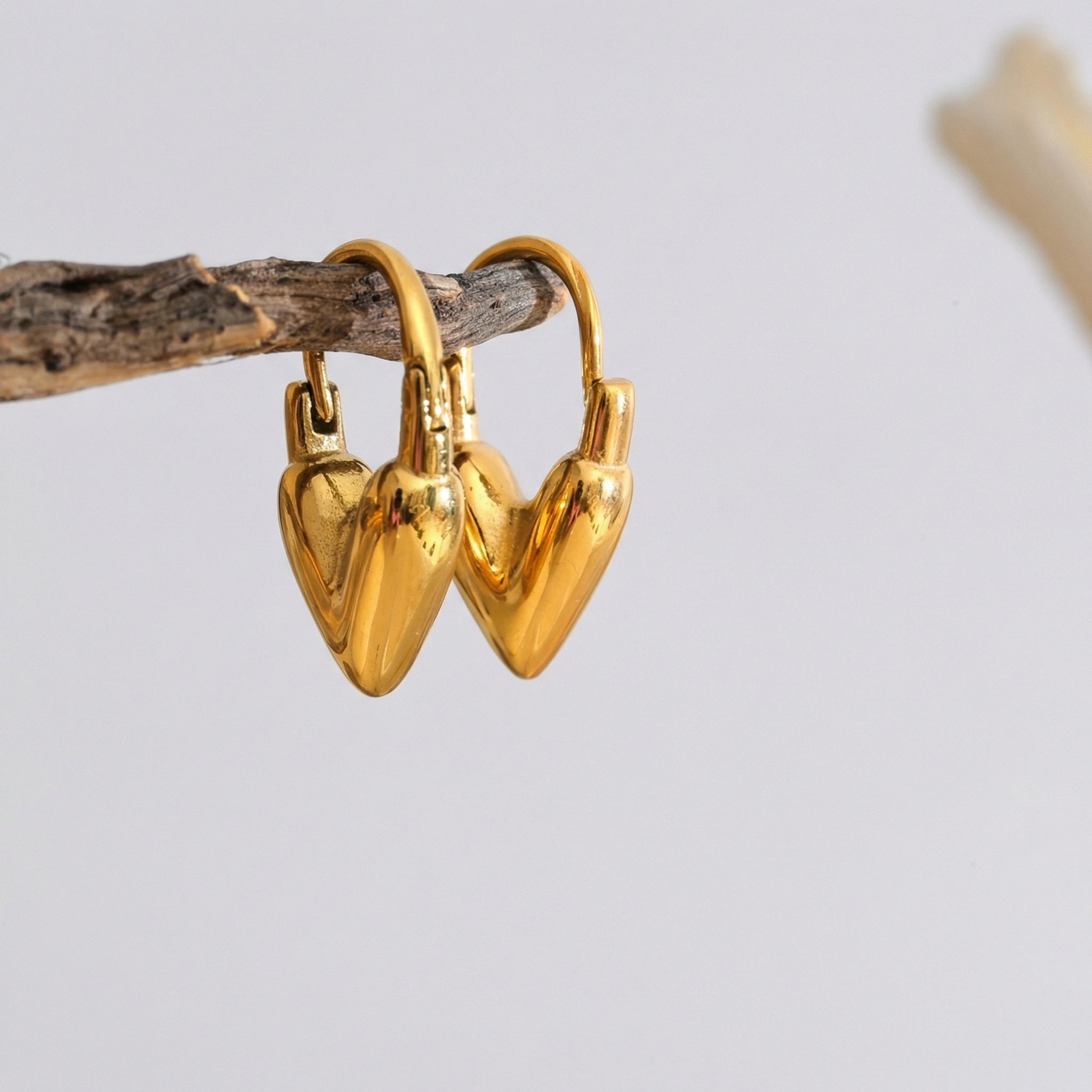 Heart Lock Stainless Steel Hoop Earrings