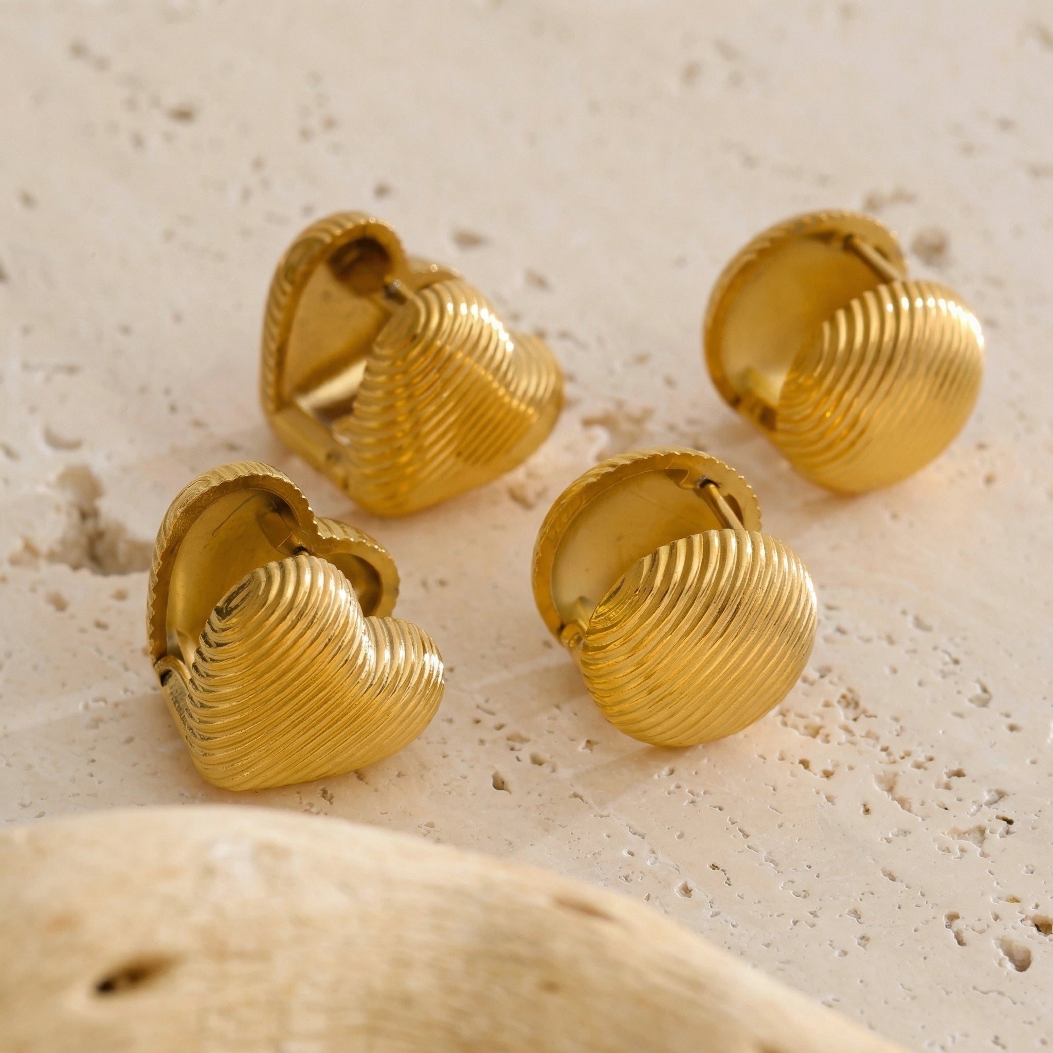 Minimal Heart Stainless Steel Hoop Earrings