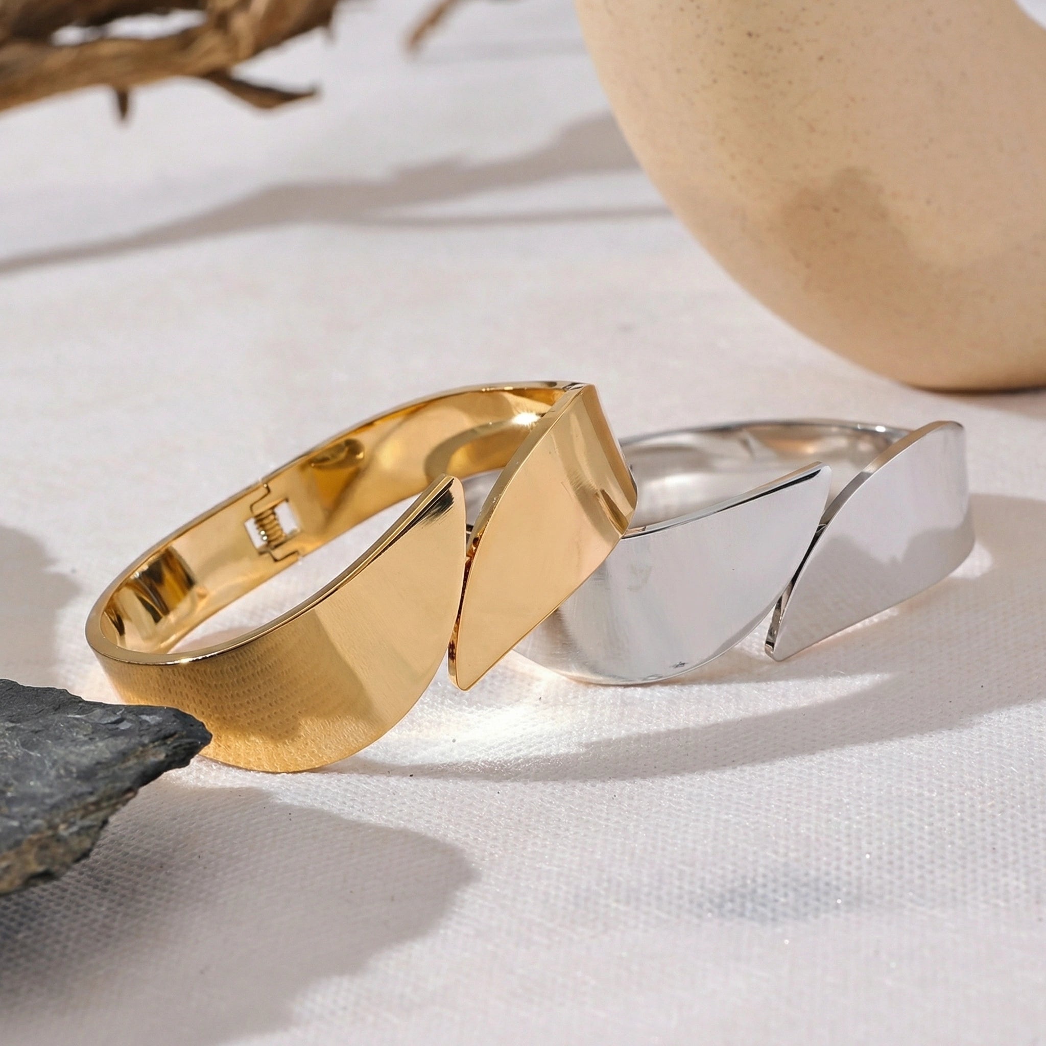 Geometric Twist Cuff Bracelet