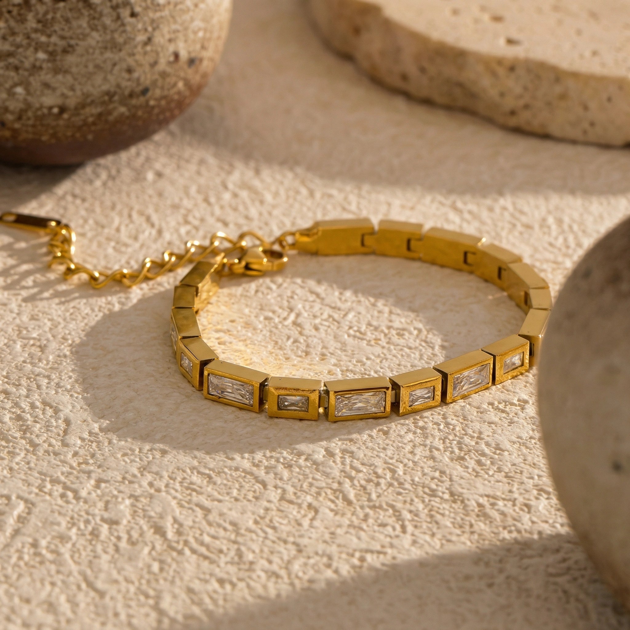 Baguette Zirconia Link Bracelet