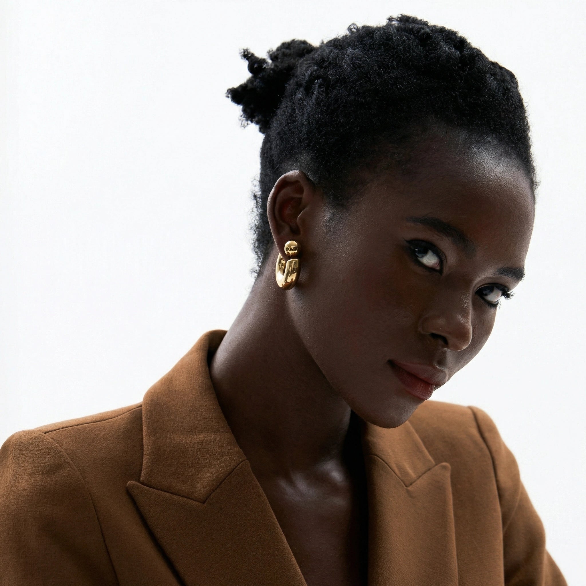 Chunky C Shape Stainless Steel Earrings