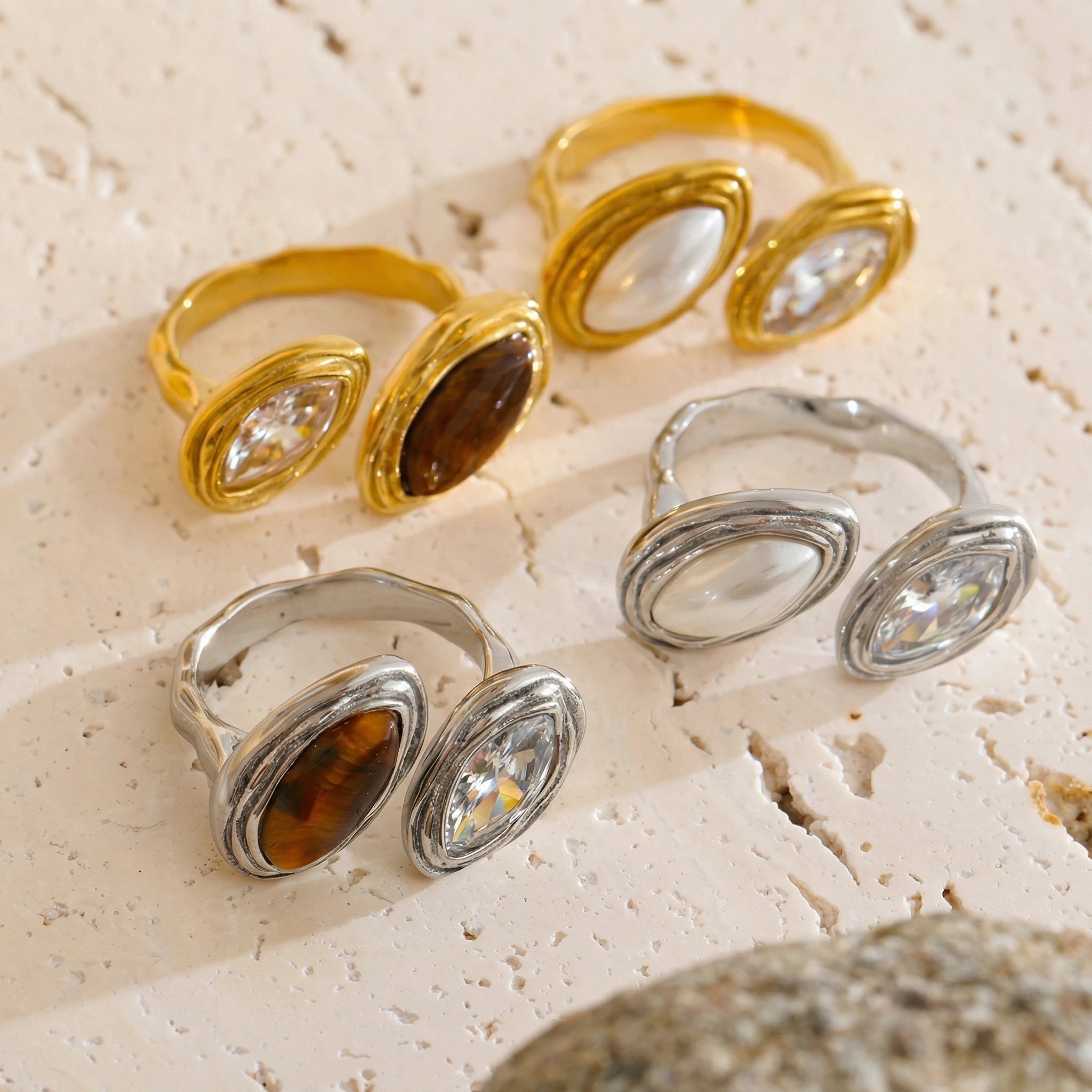 Dual Stone Statement Ring