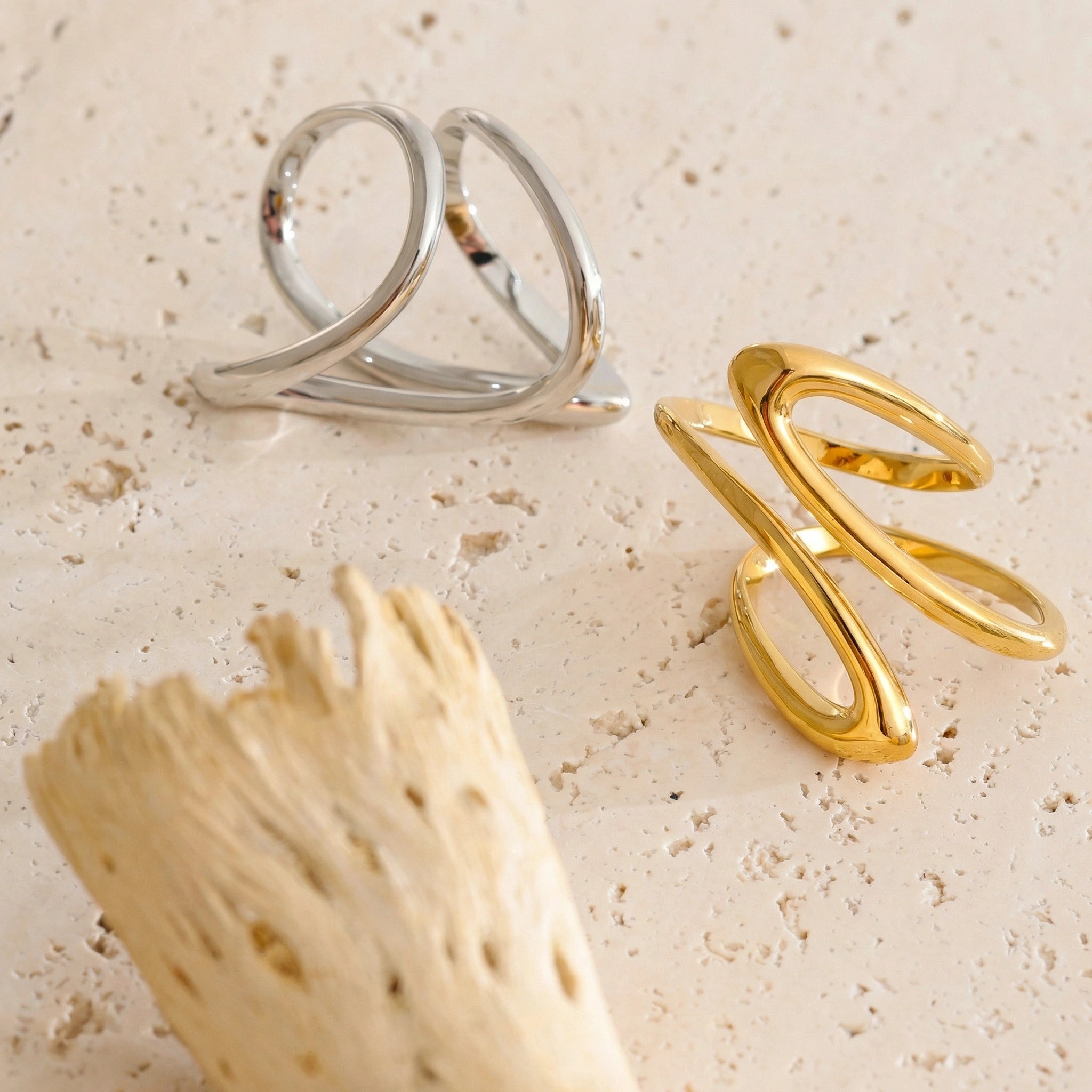 Sculptural Flow Statement Ring
