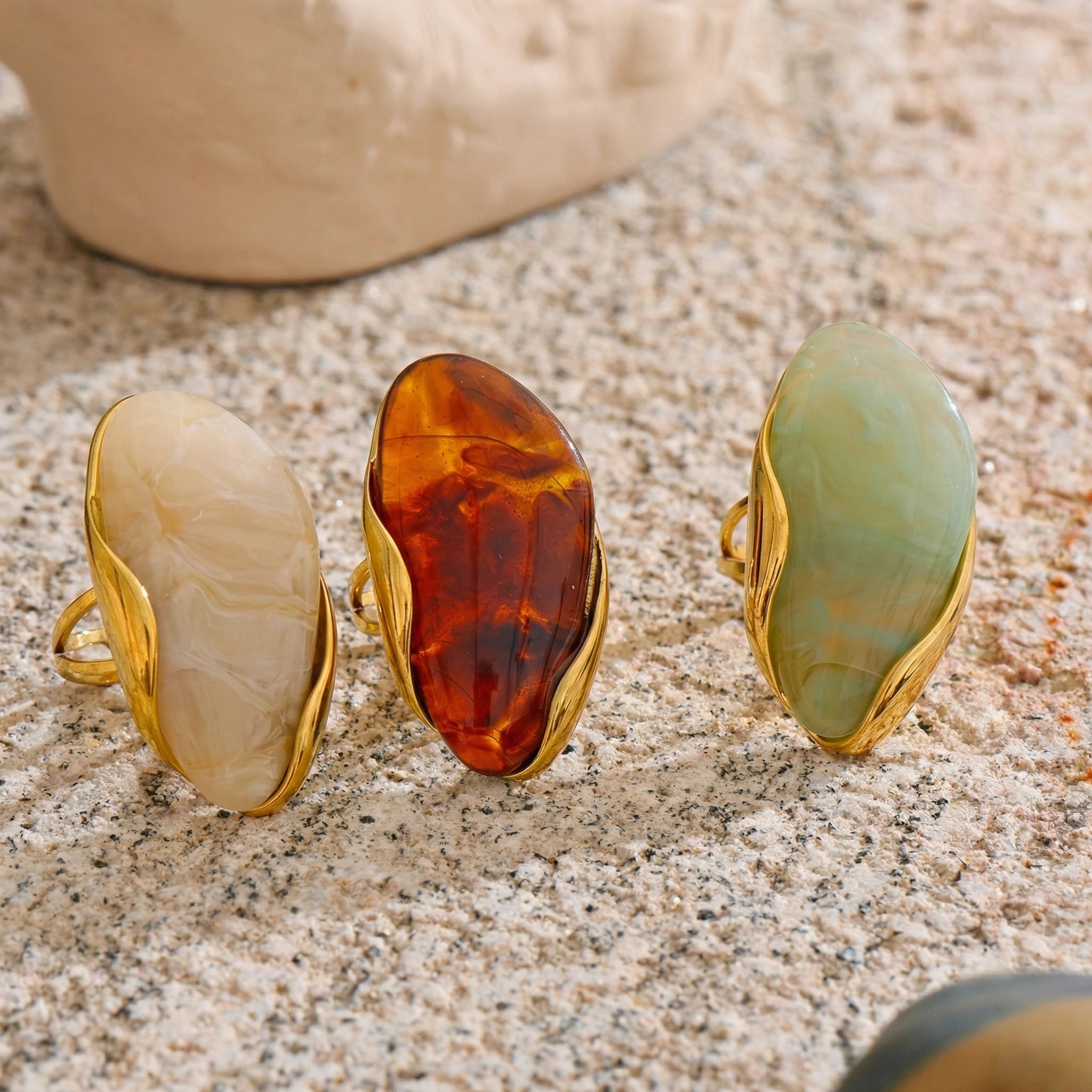 Organic Resin Sculptural Statement Ring