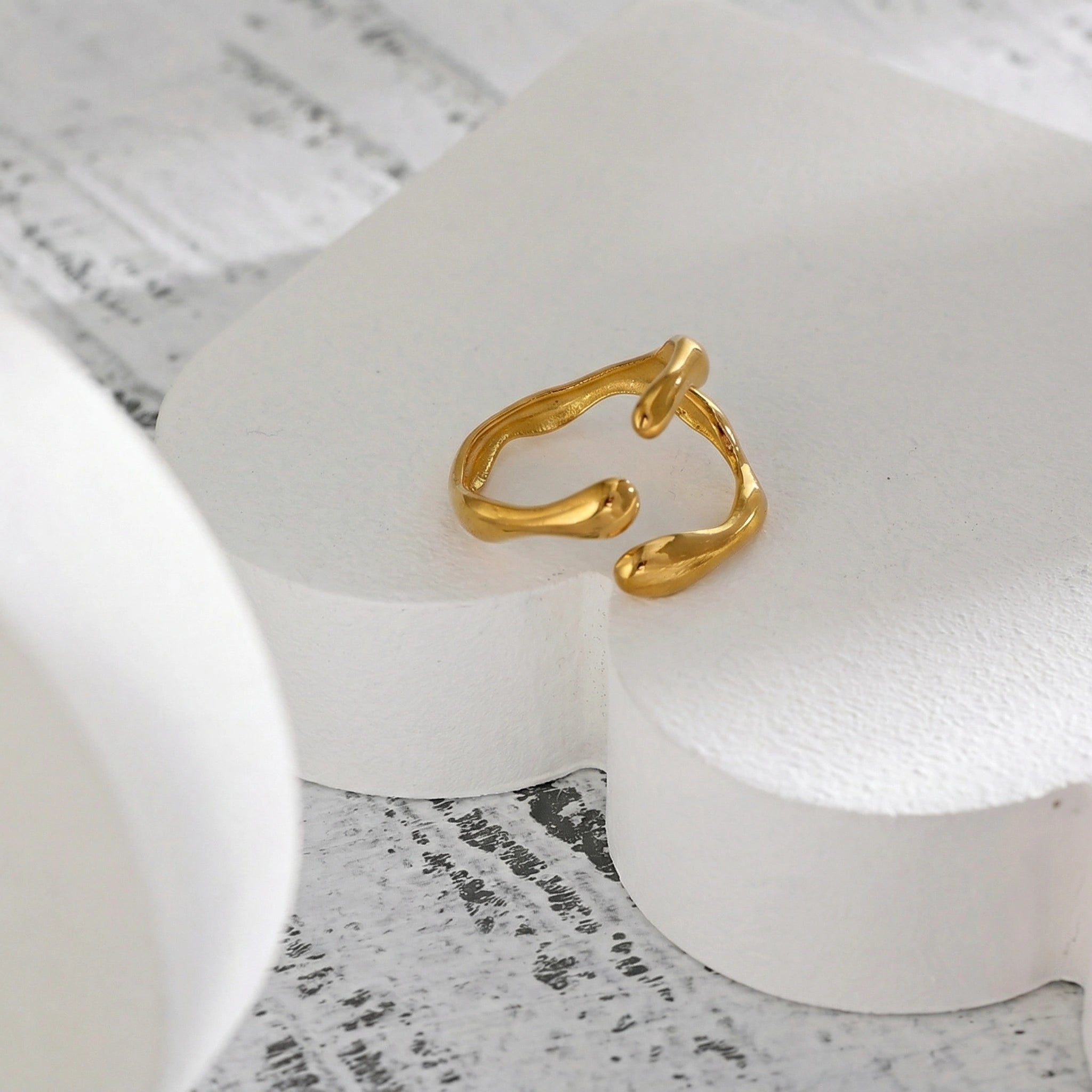 Organic Wave Open Ring