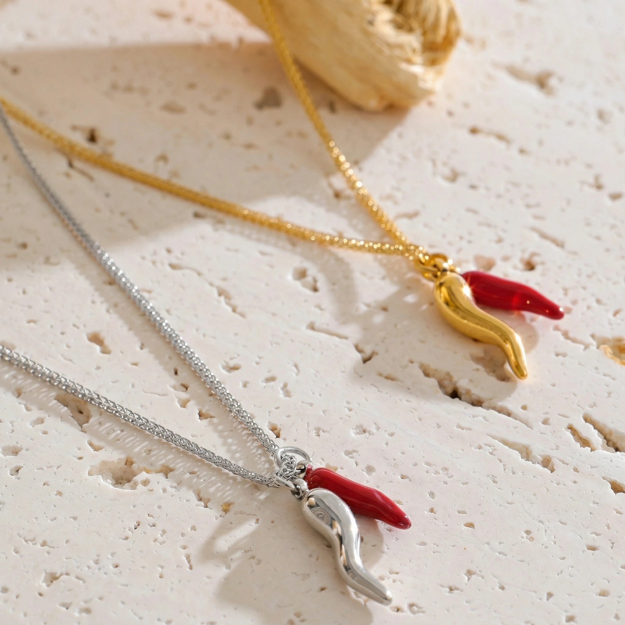 Enamel Chili Pendant Necklace