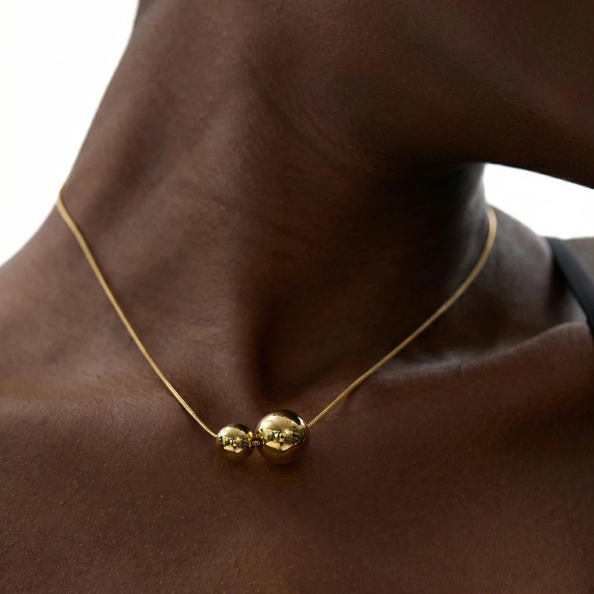 Double Sphere Pendant Necklace