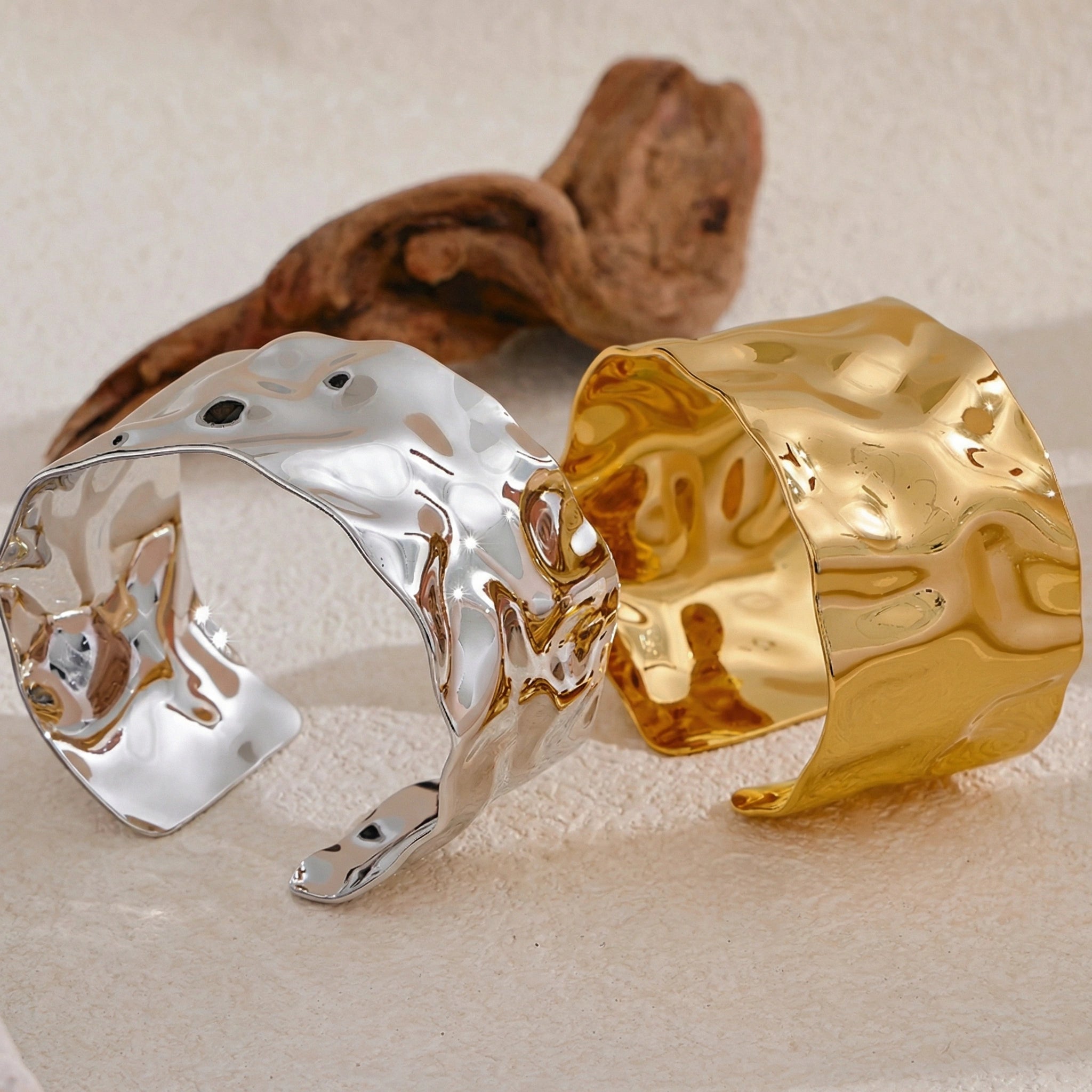 Wide Sculpted Cuff Bracelet