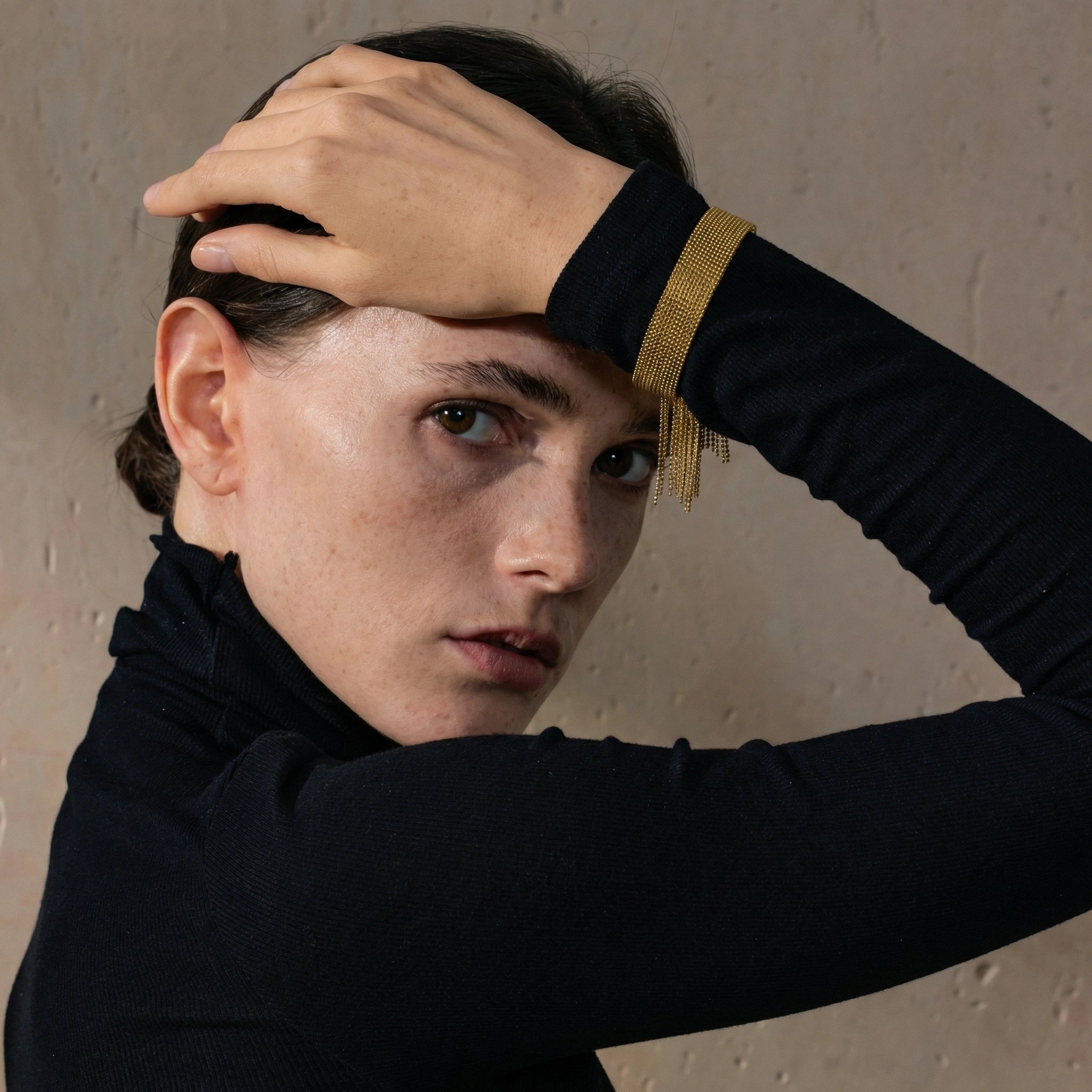 Chain Tassel Statement Cuff Bracelet