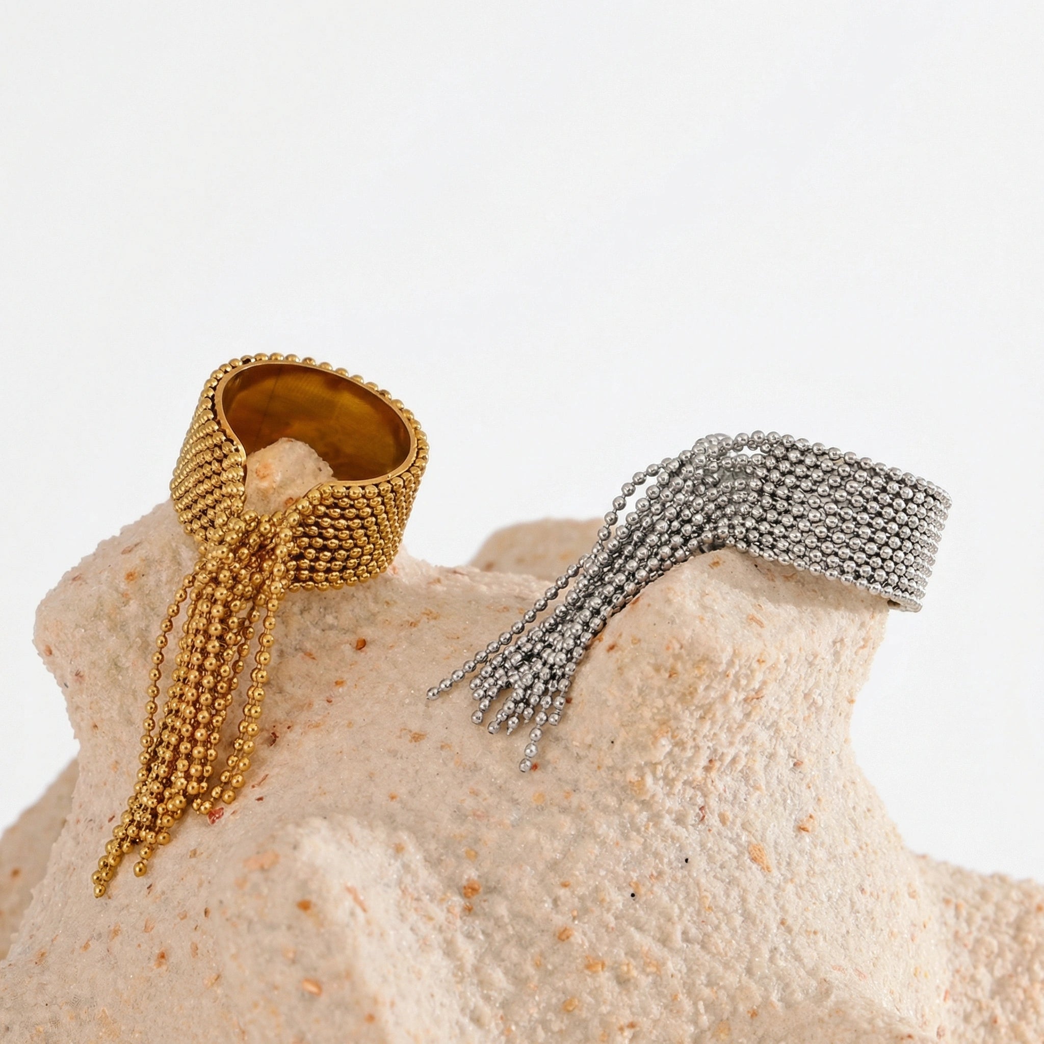 Chain Tassel Statement Ring