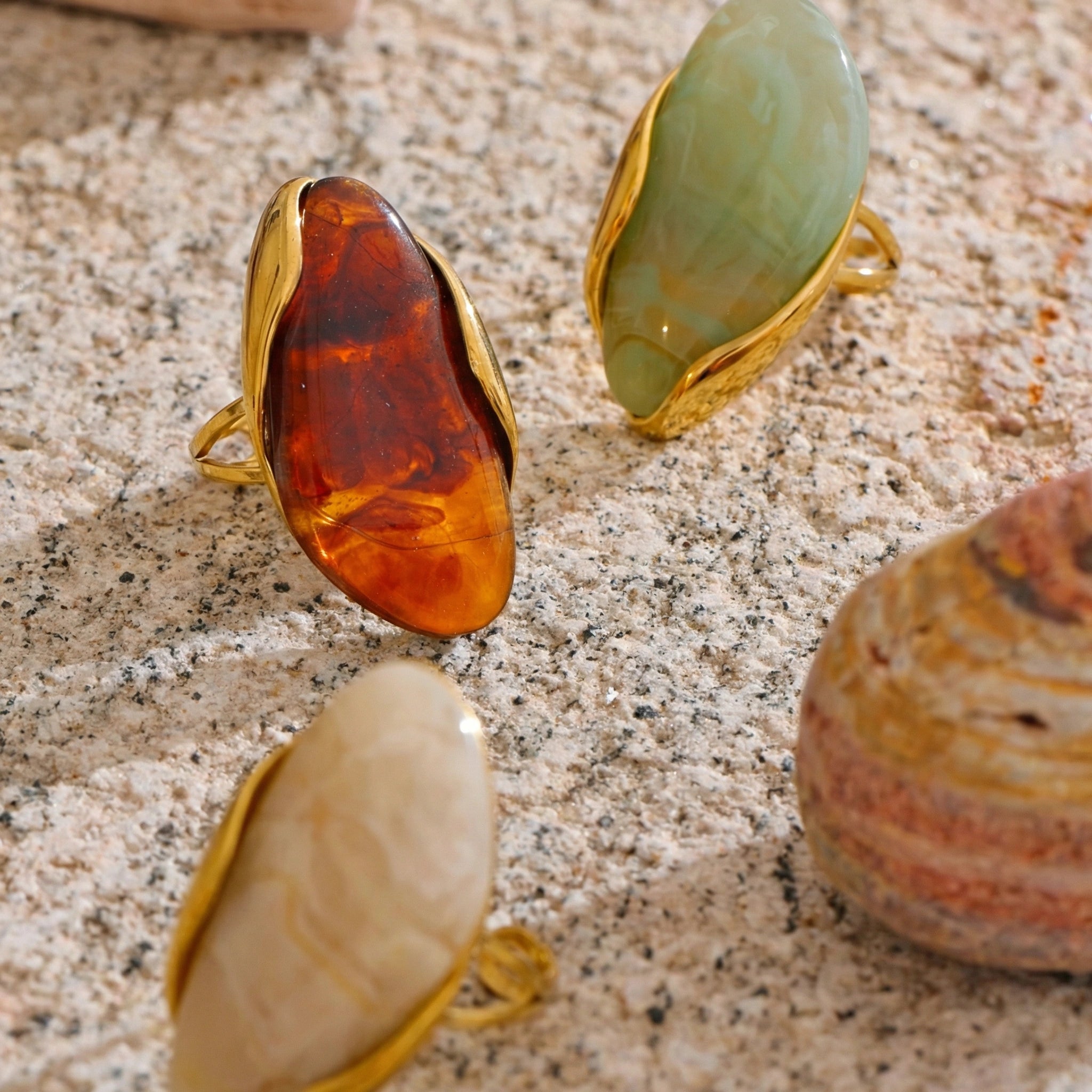 Organic Resin Sculptural Statement Ring