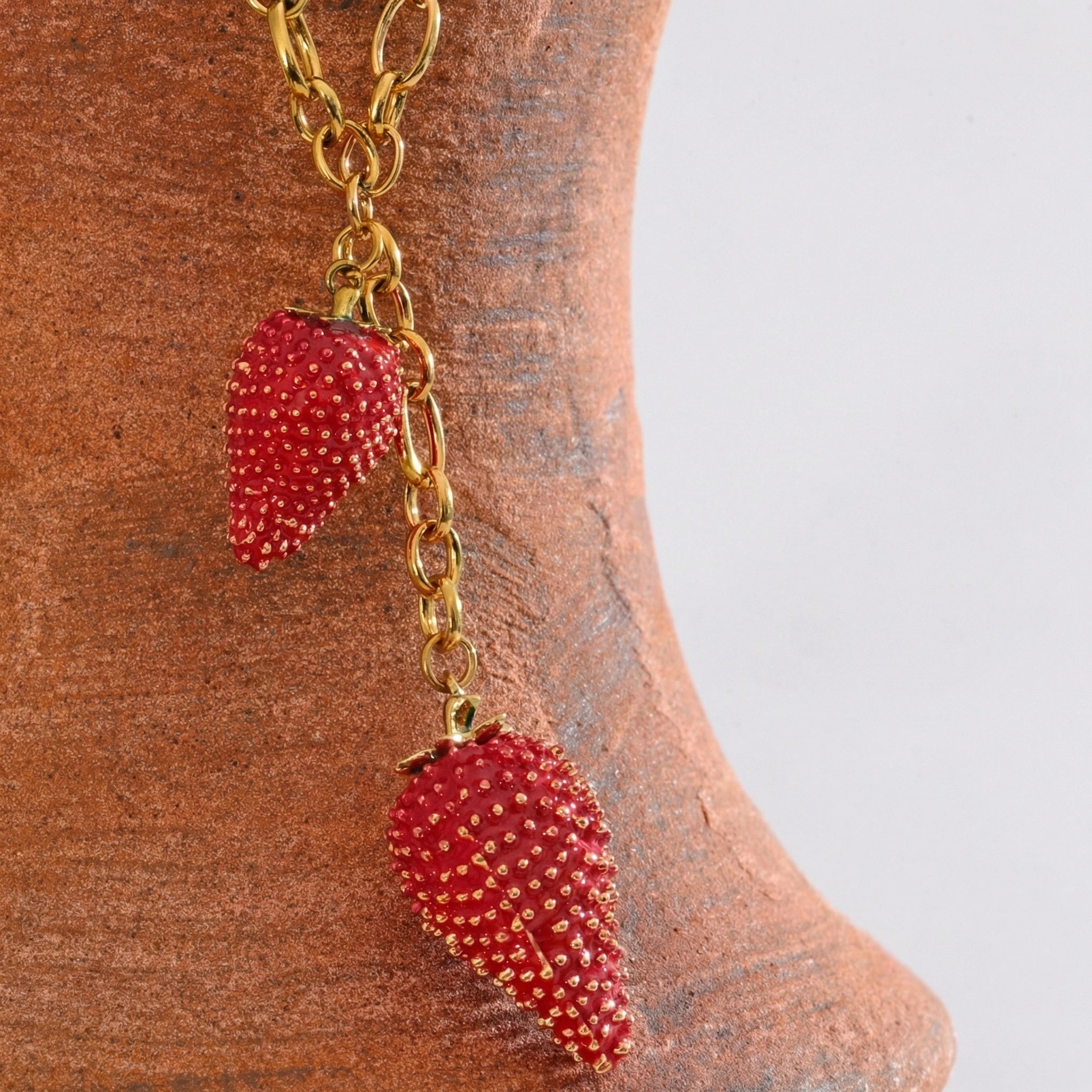 Strawberry Charm Chain Necklace