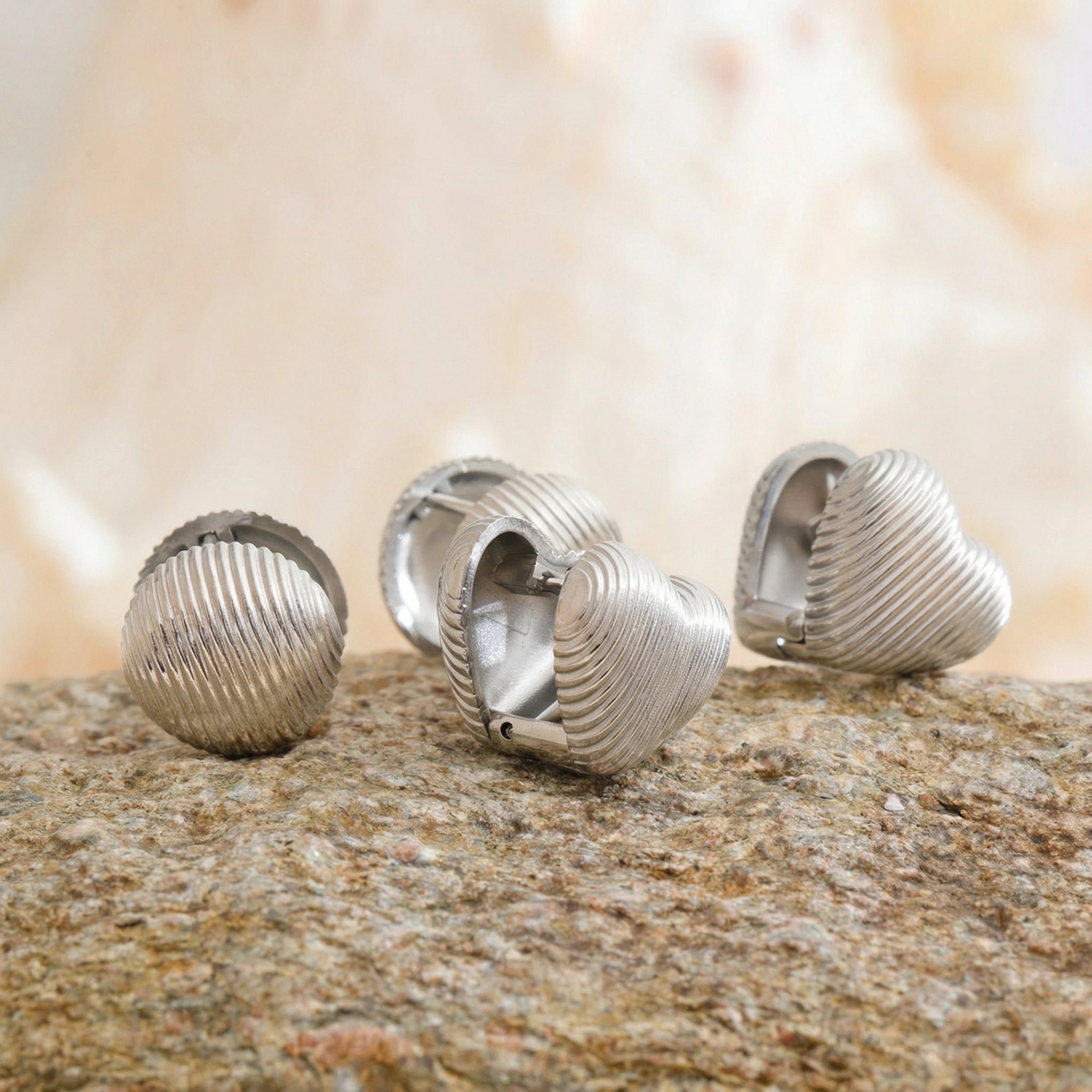 Minimal Heart Stainless Steel Hoop Earrings