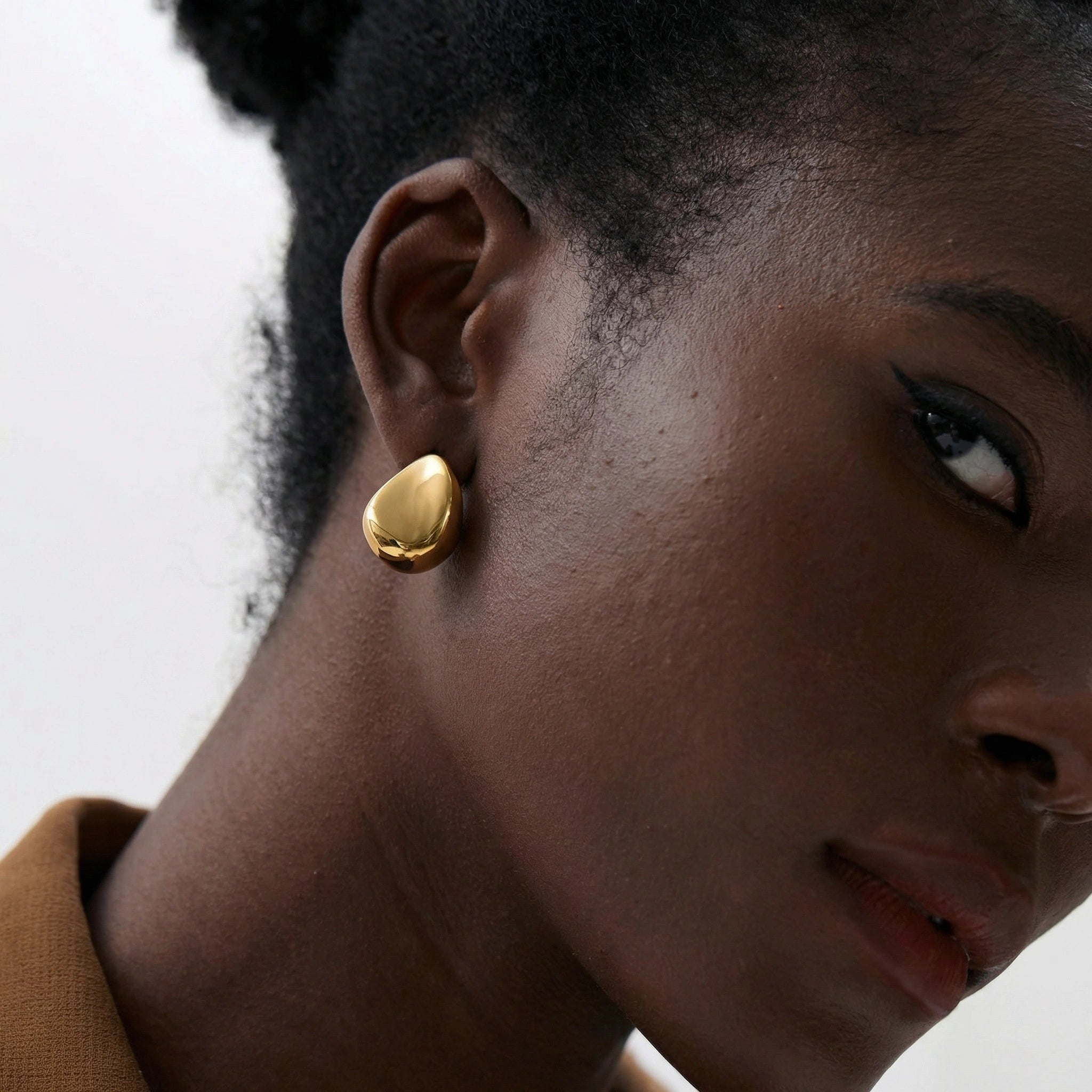 Smooth Geometric Stainless Steel Stud Earrings