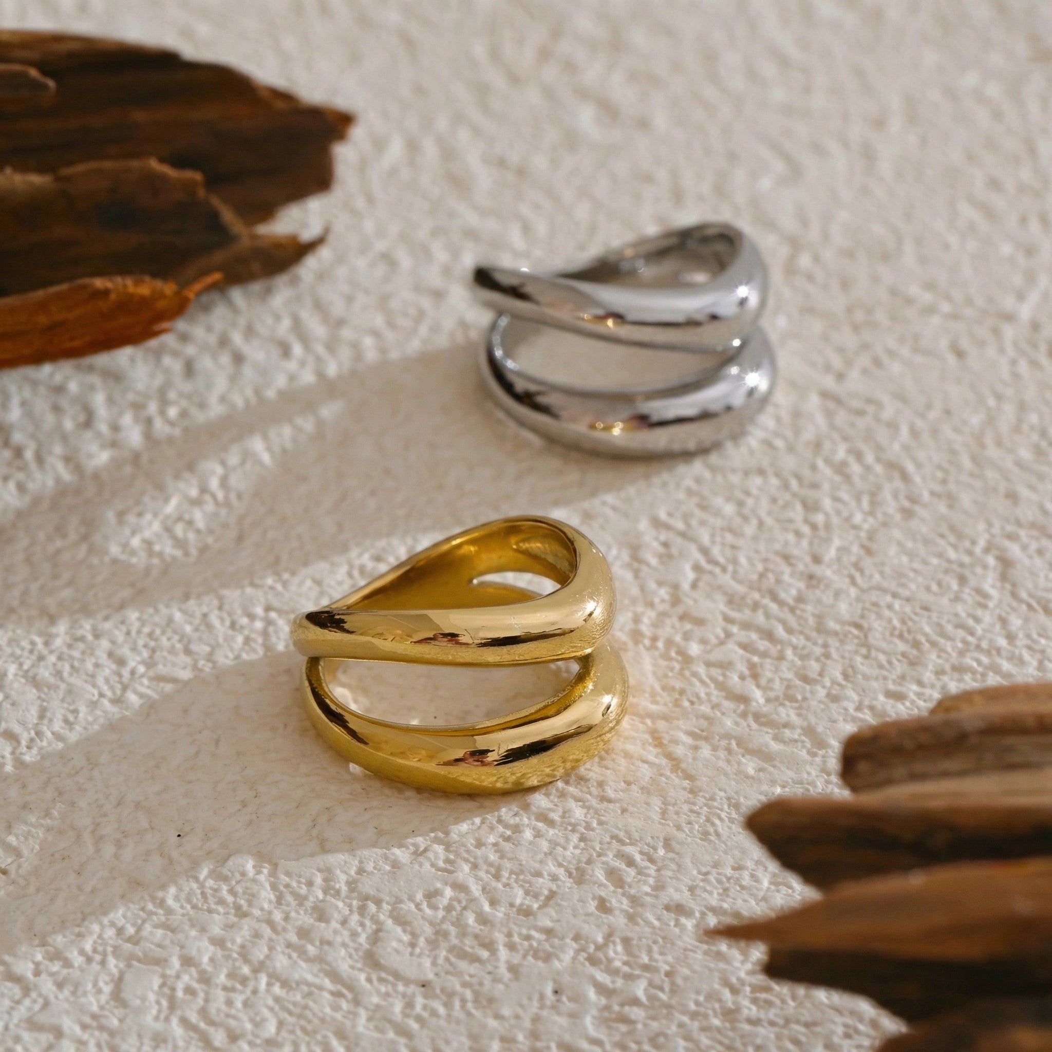 Double-Layer Sculptural Ring