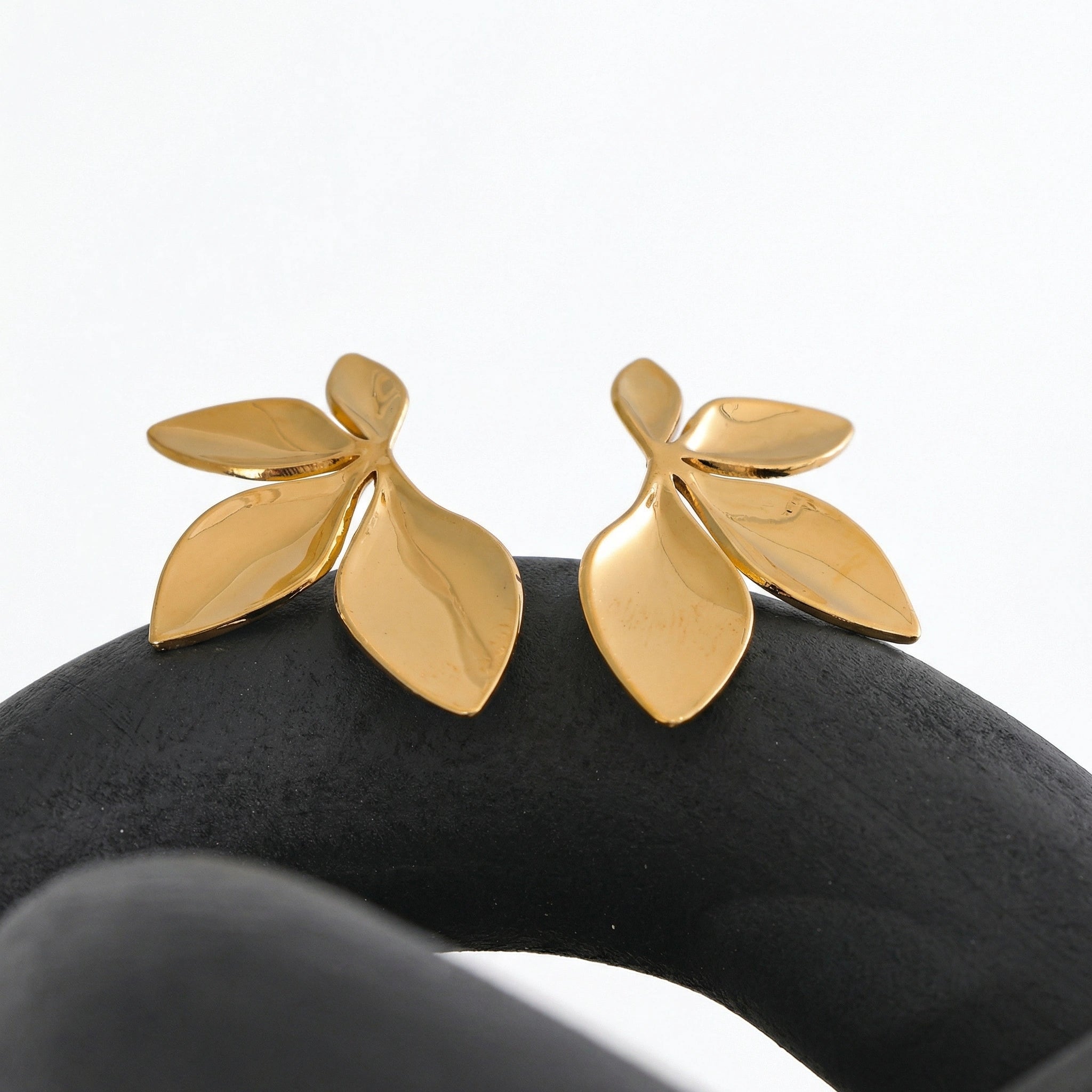 Leaf Flower Stud Earrings