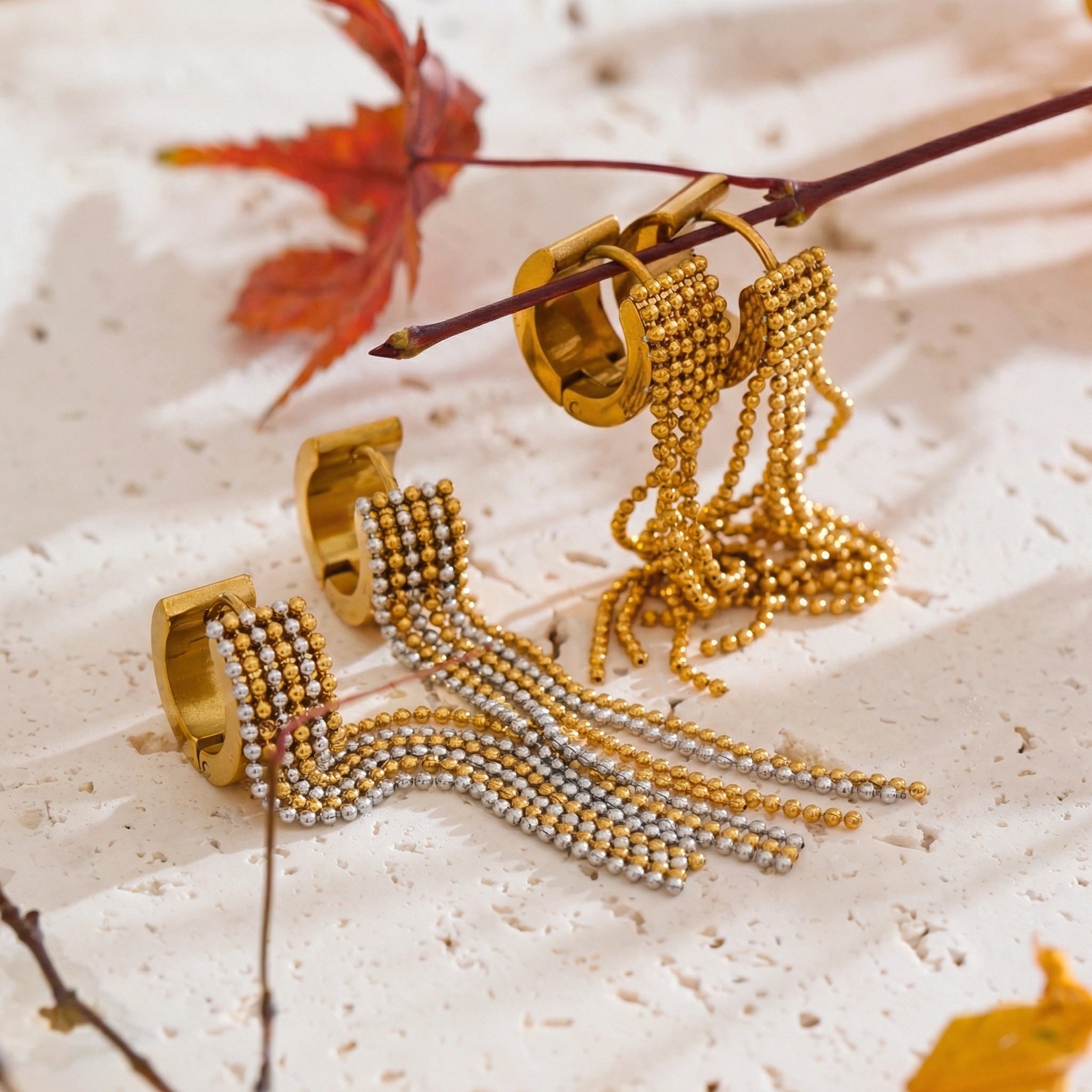 Tassel Chain Hoop Earrings