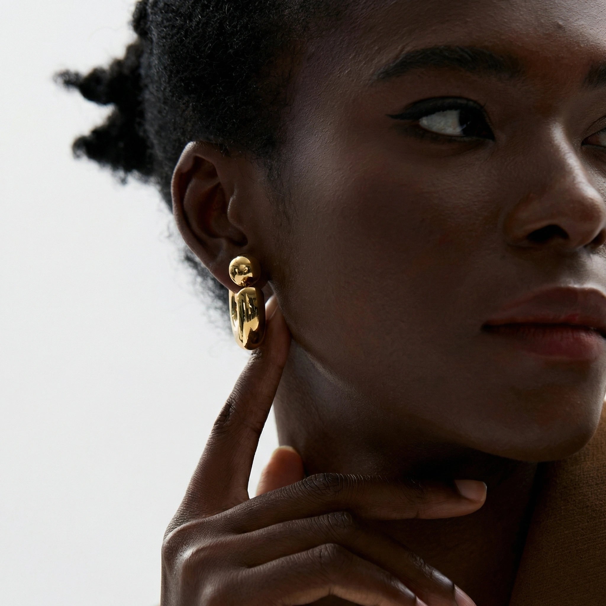 Chunky C Shape Stainless Steel Earrings