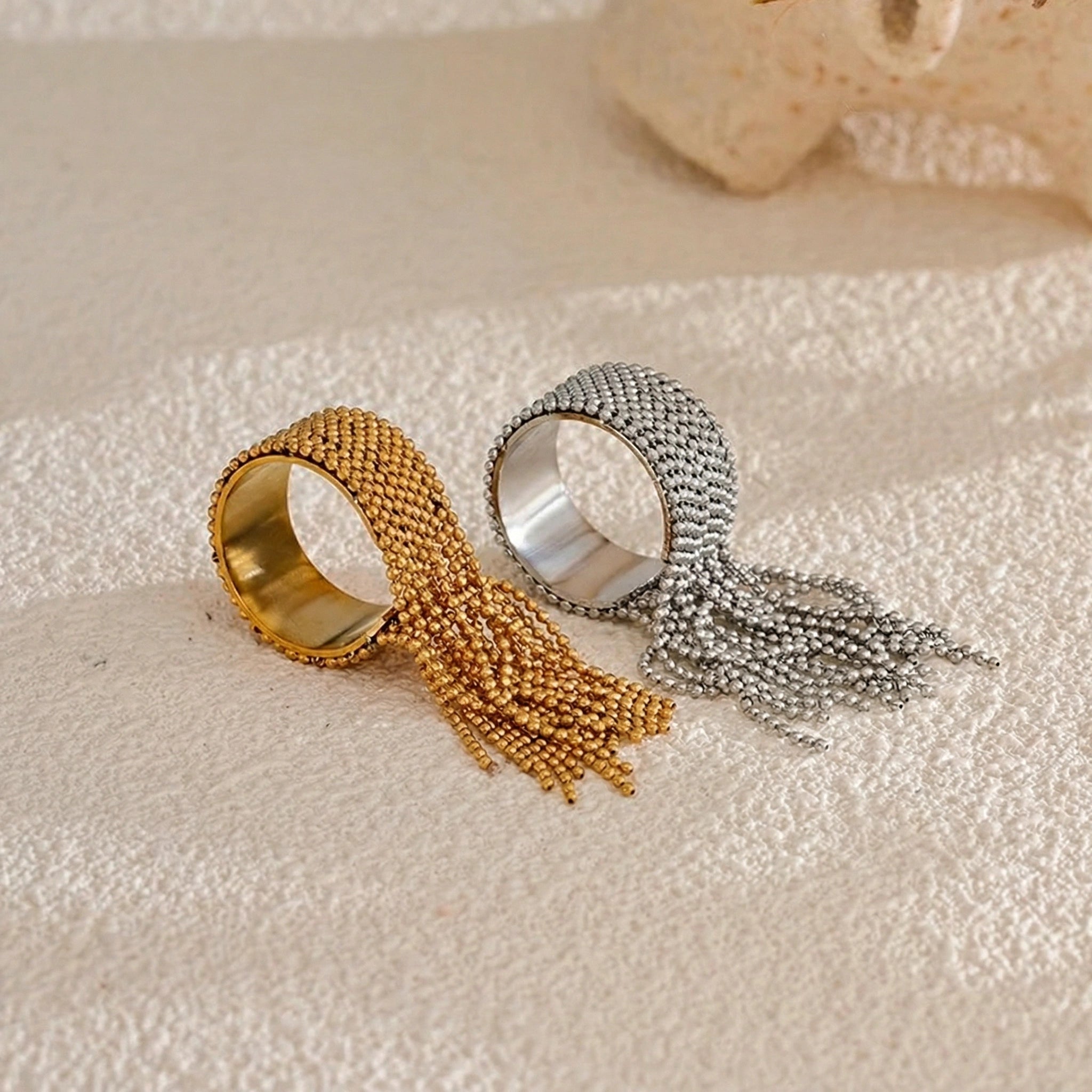 Chain Tassel Statement Ring