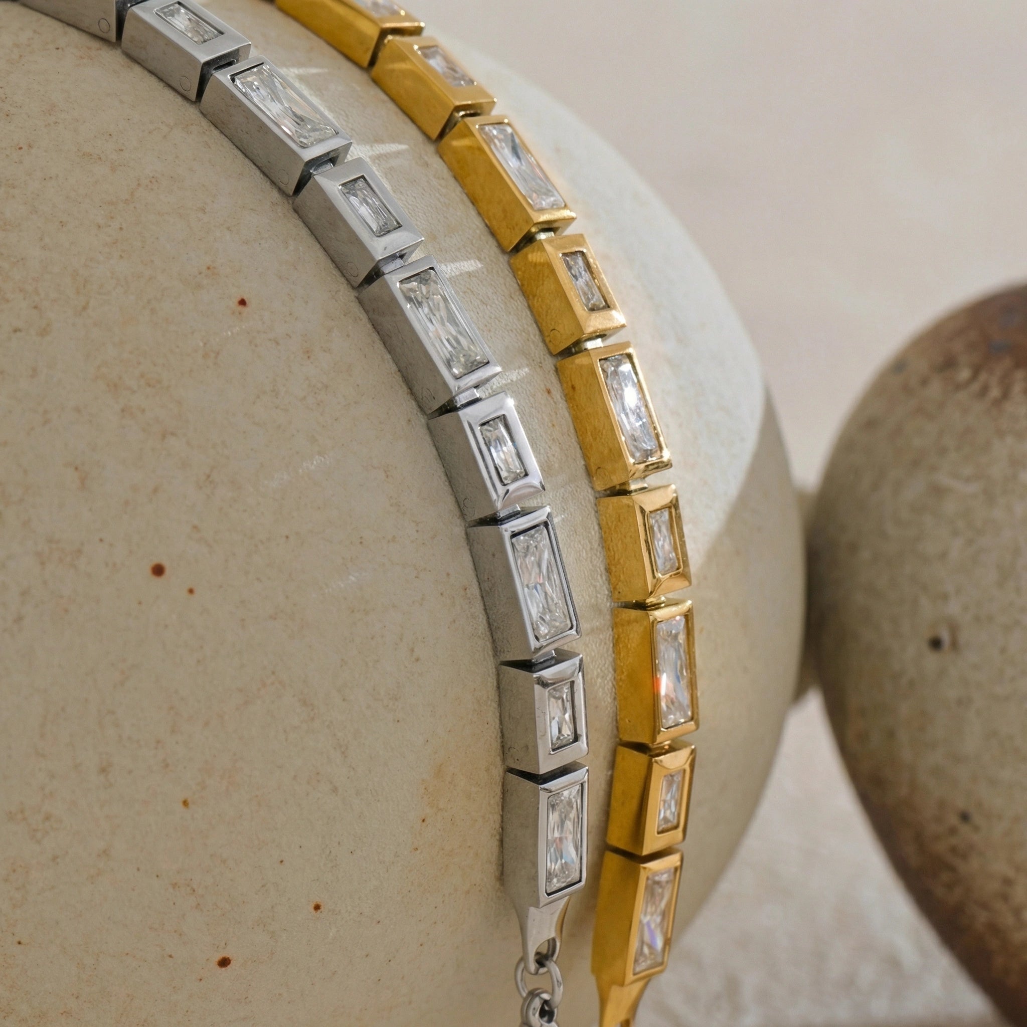 Baguette Zirconia Link Bracelet