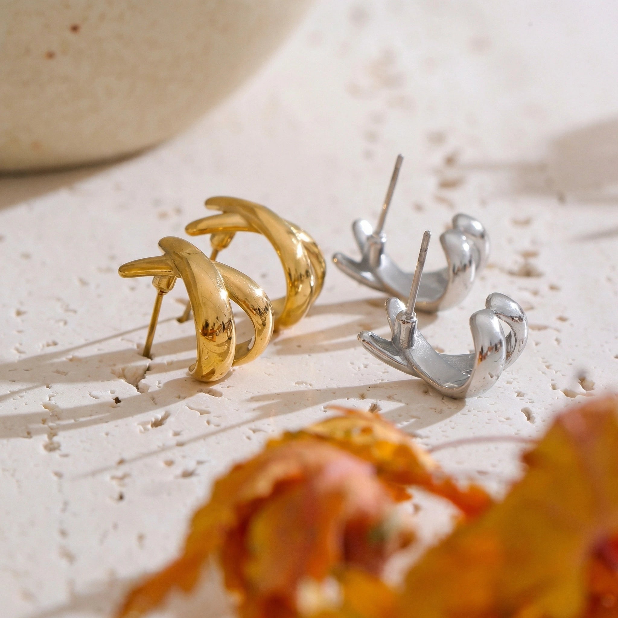 X-Shape Stud Earrings