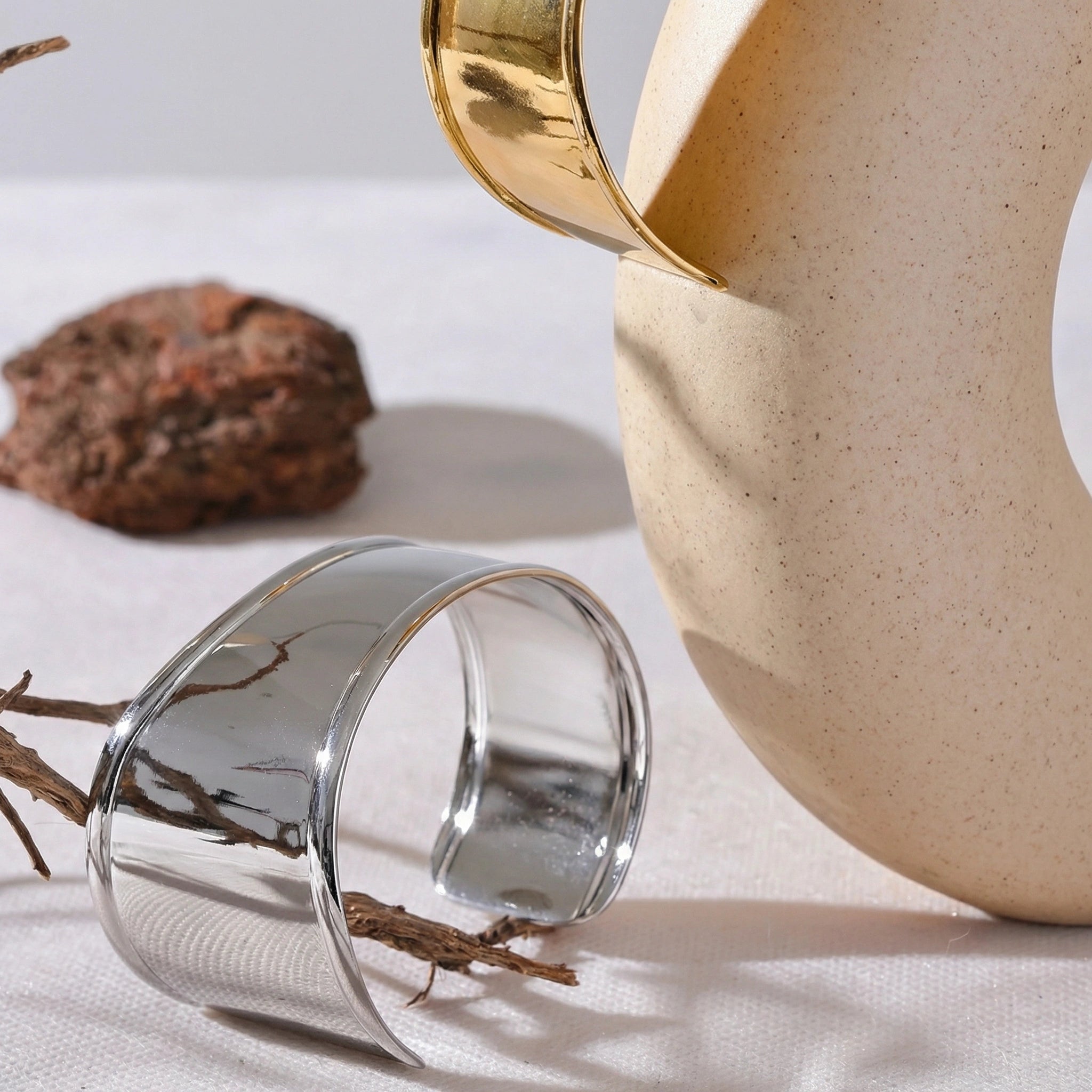 Wide Minimalist Cuff Bracelet