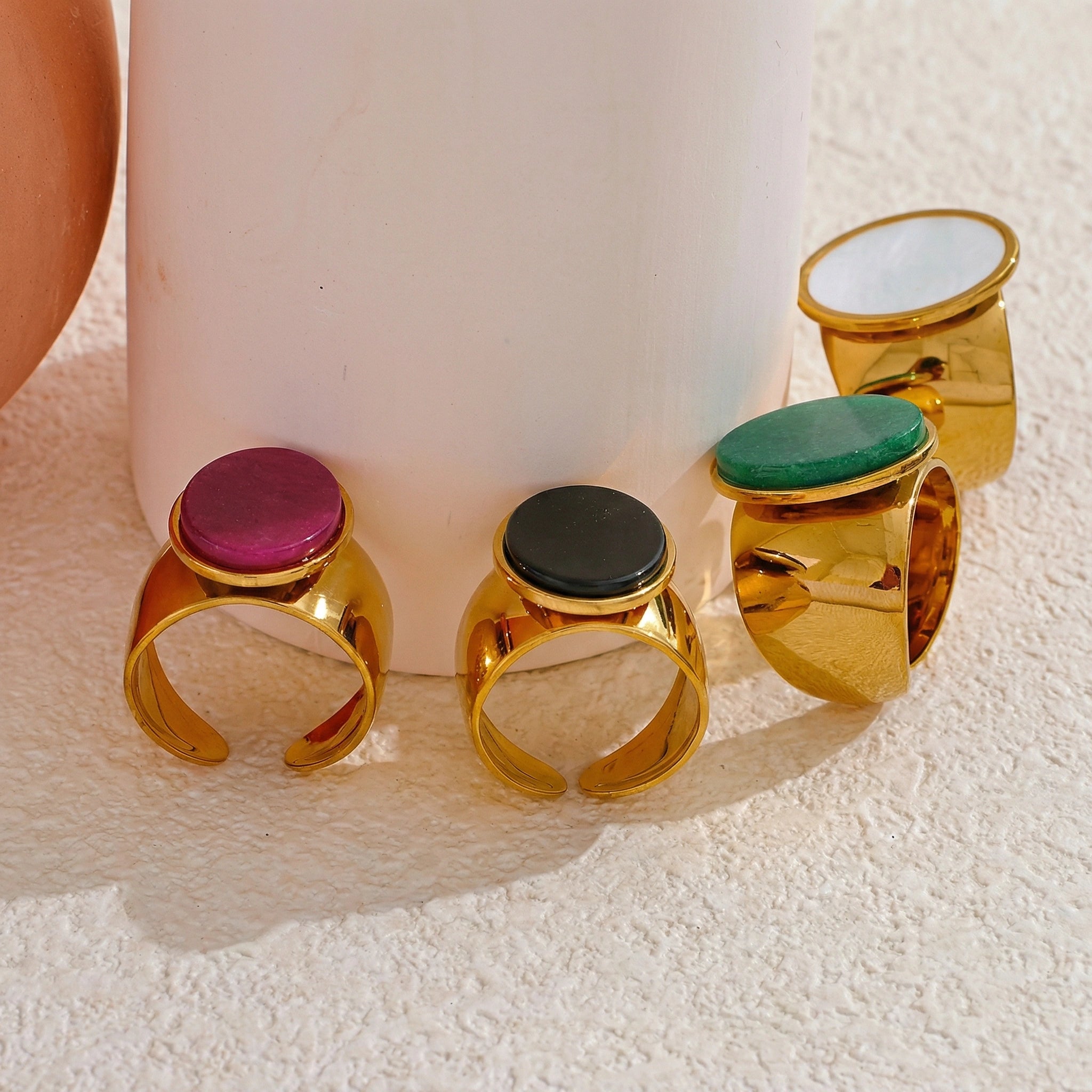 Wide Oval Stone Statement Ring