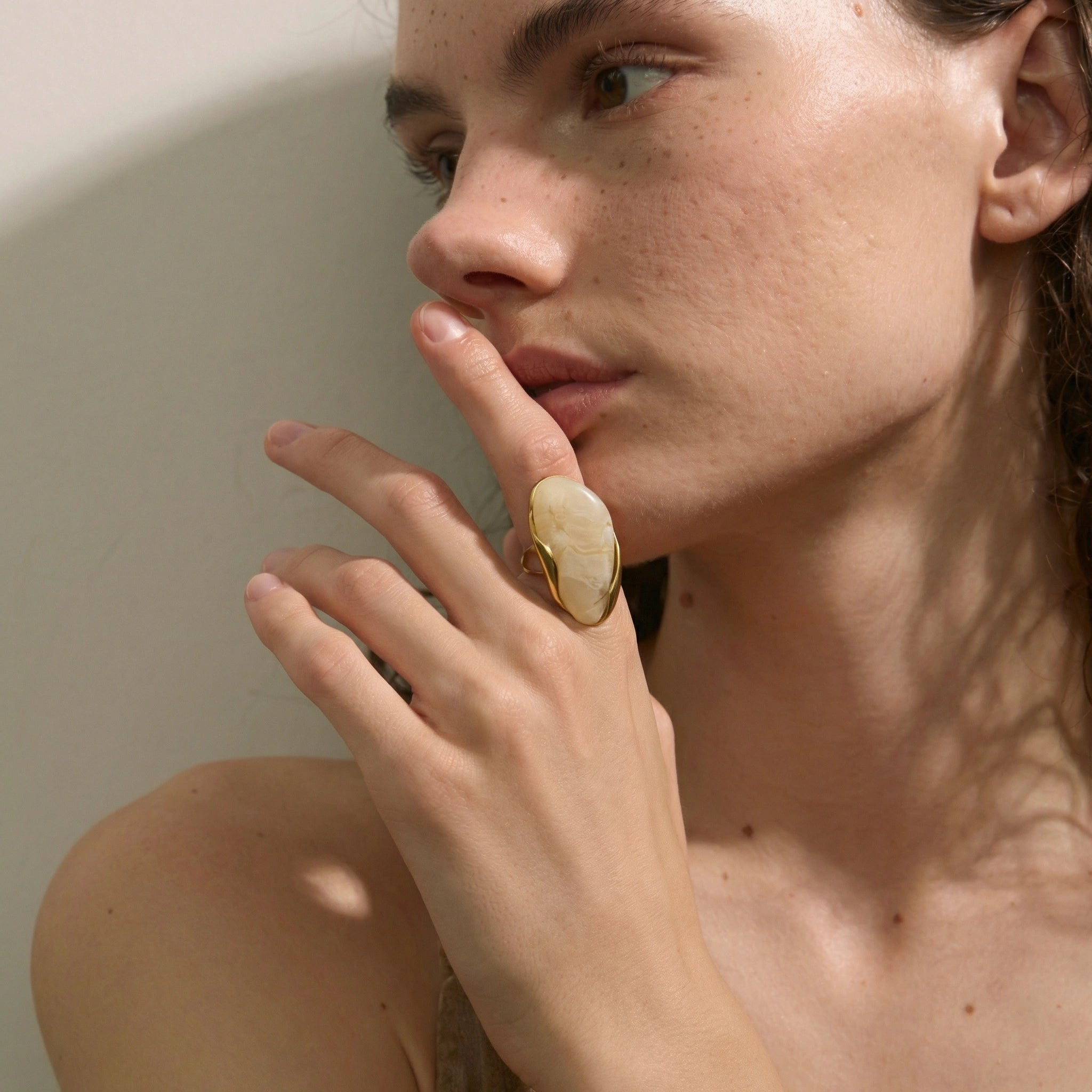 Organic Resin Sculptural Statement Ring