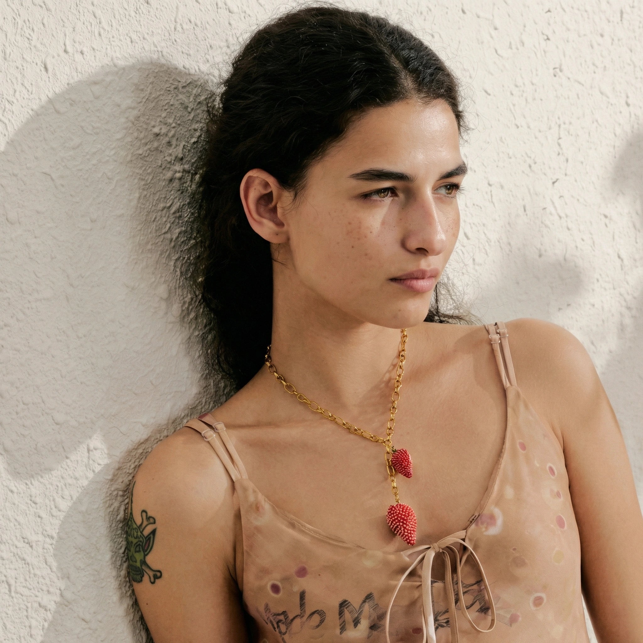 Strawberry Charm Chain Necklace