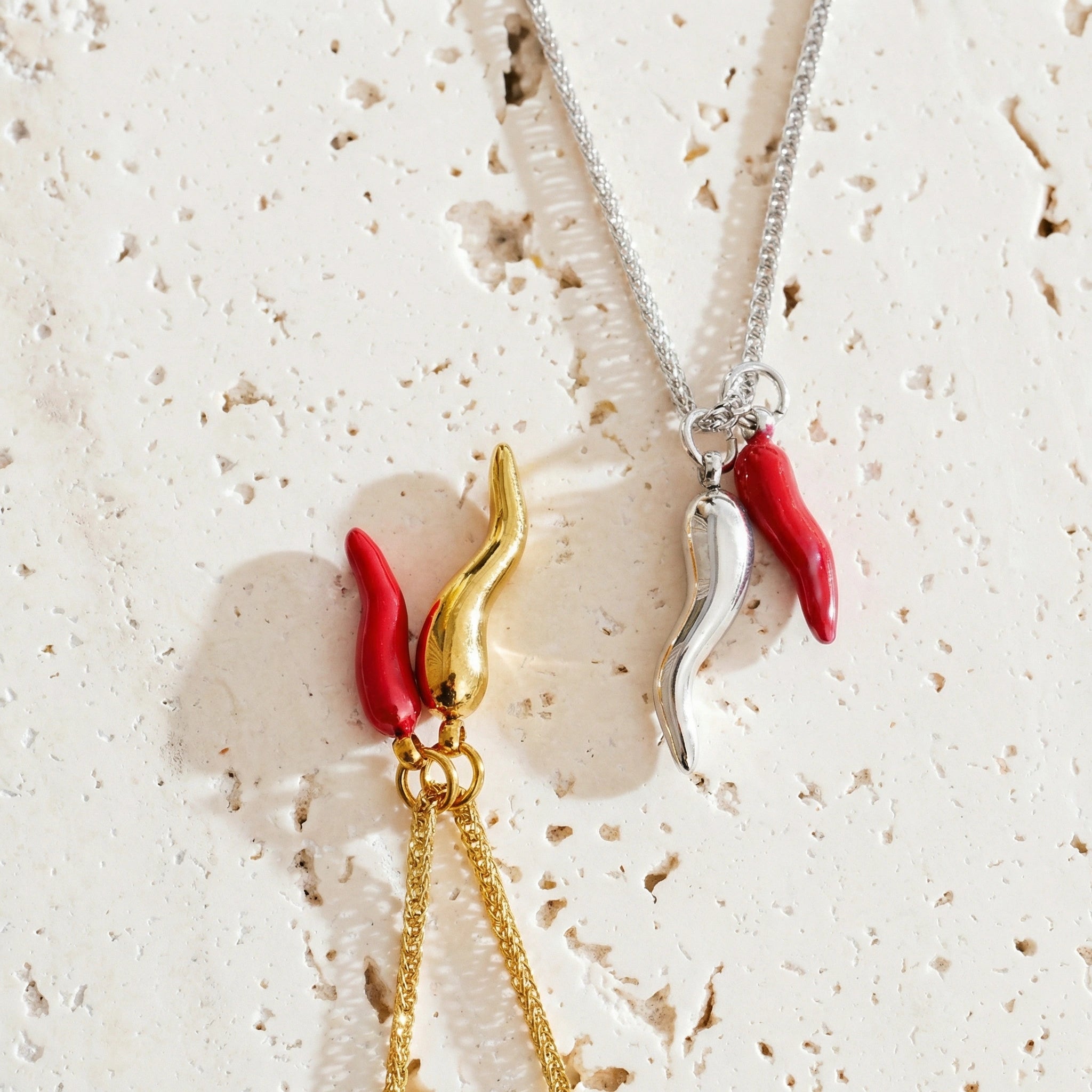 Enamel Chili Pendant Necklace