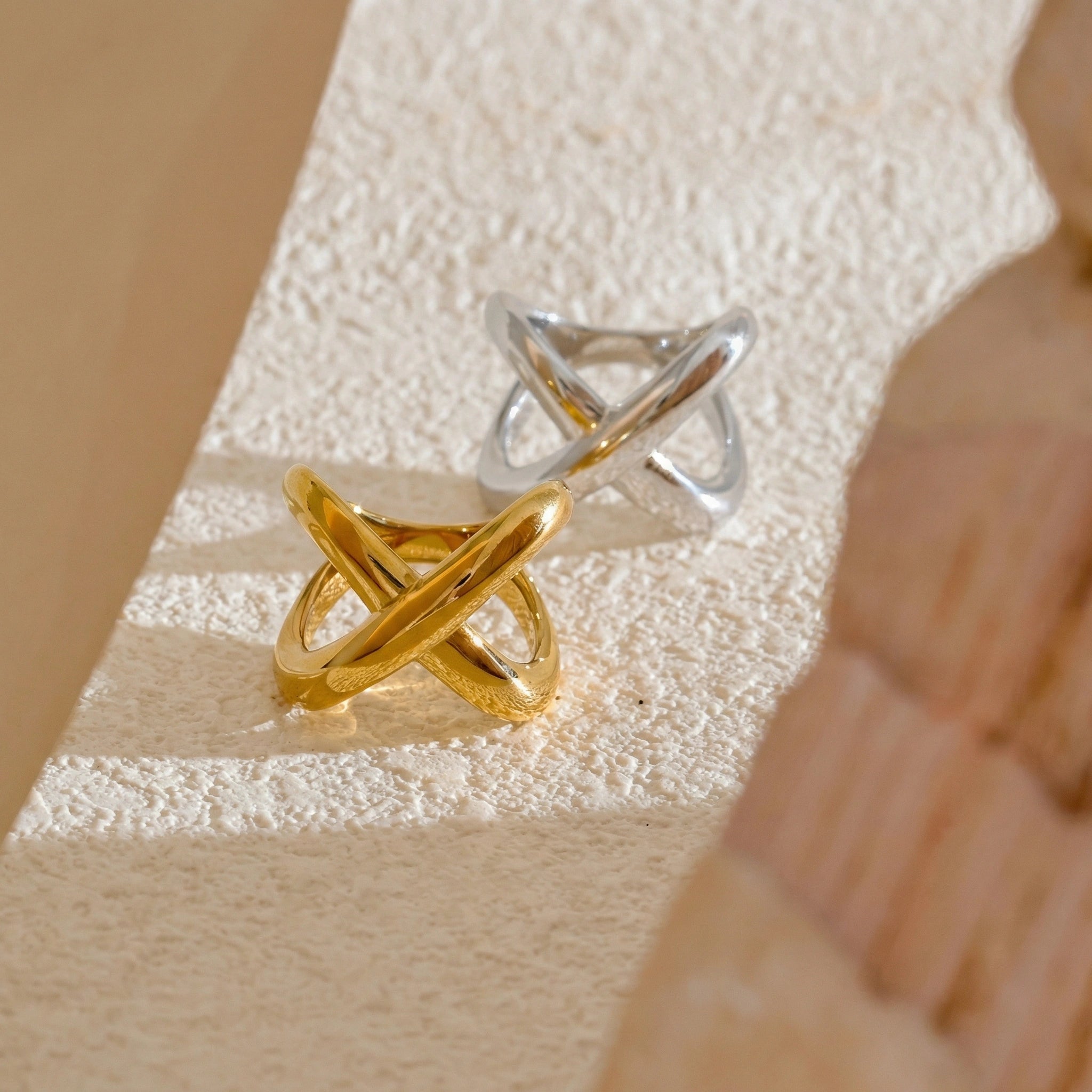 X-Shape Sculptural Ring