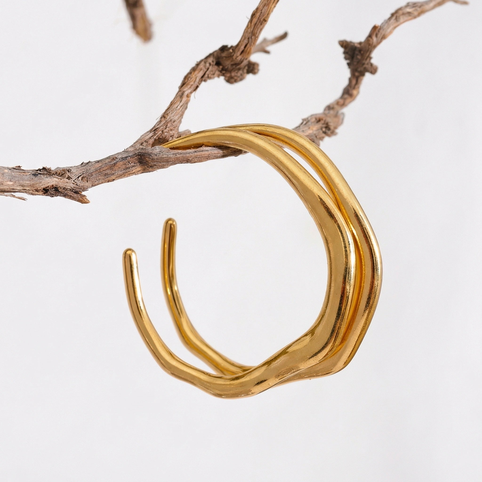 Geometric Oval Stainless Steel Hoop Earrings