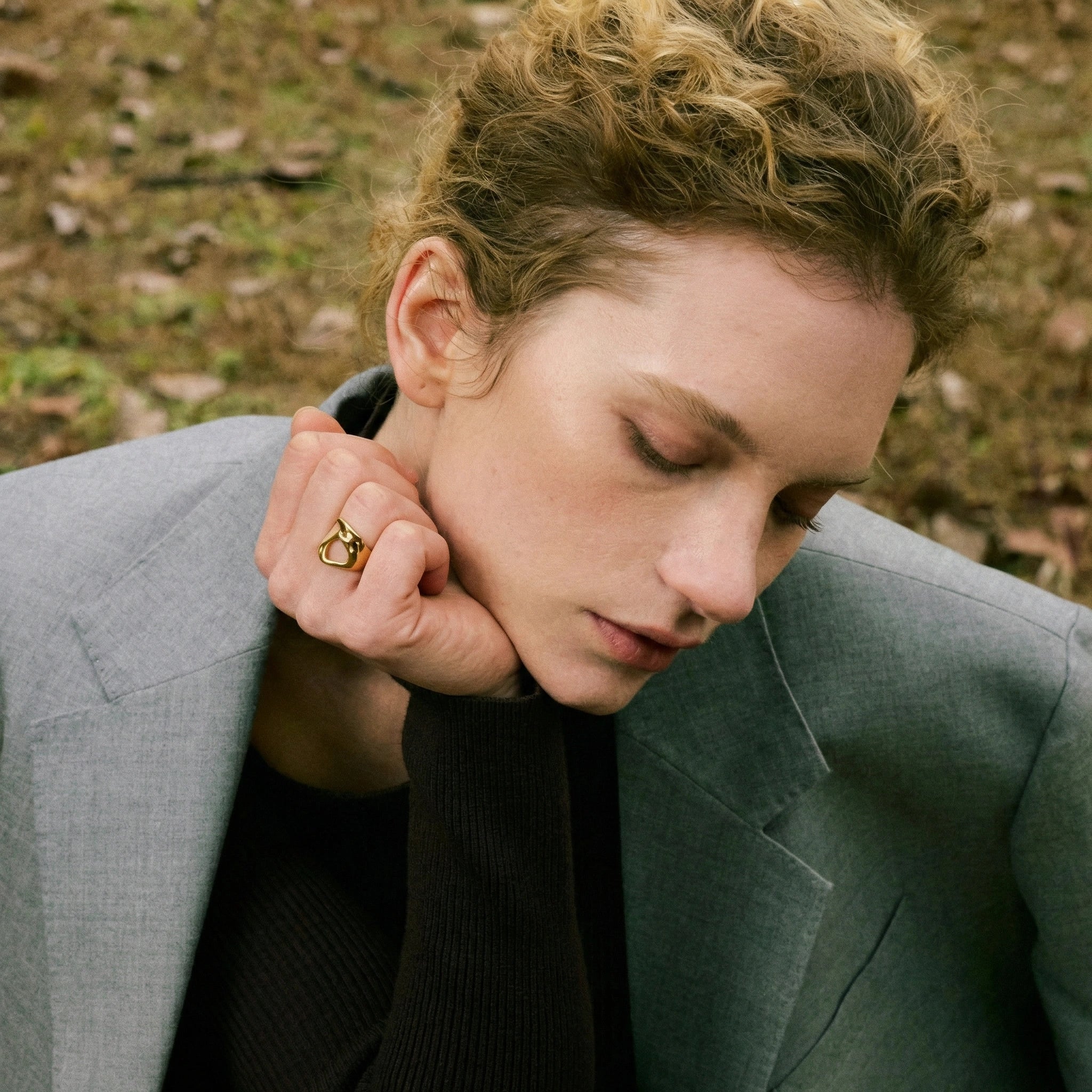 Geometric Hollow Open Ring