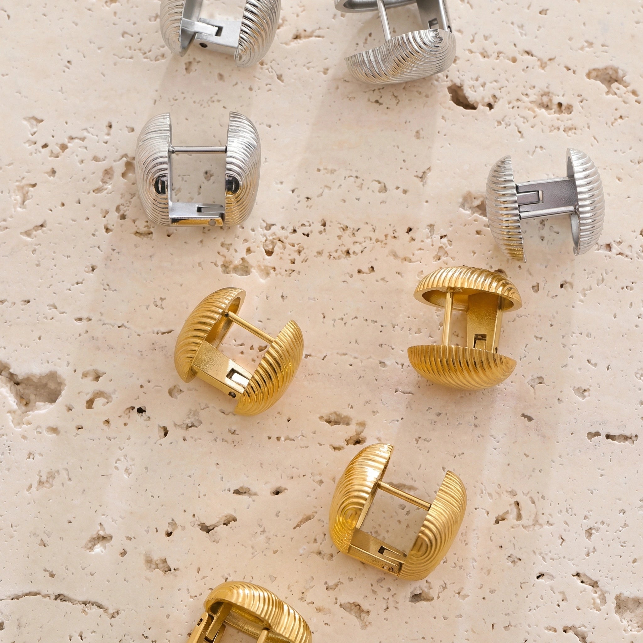 Minimal Heart Stainless Steel Hoop Earrings