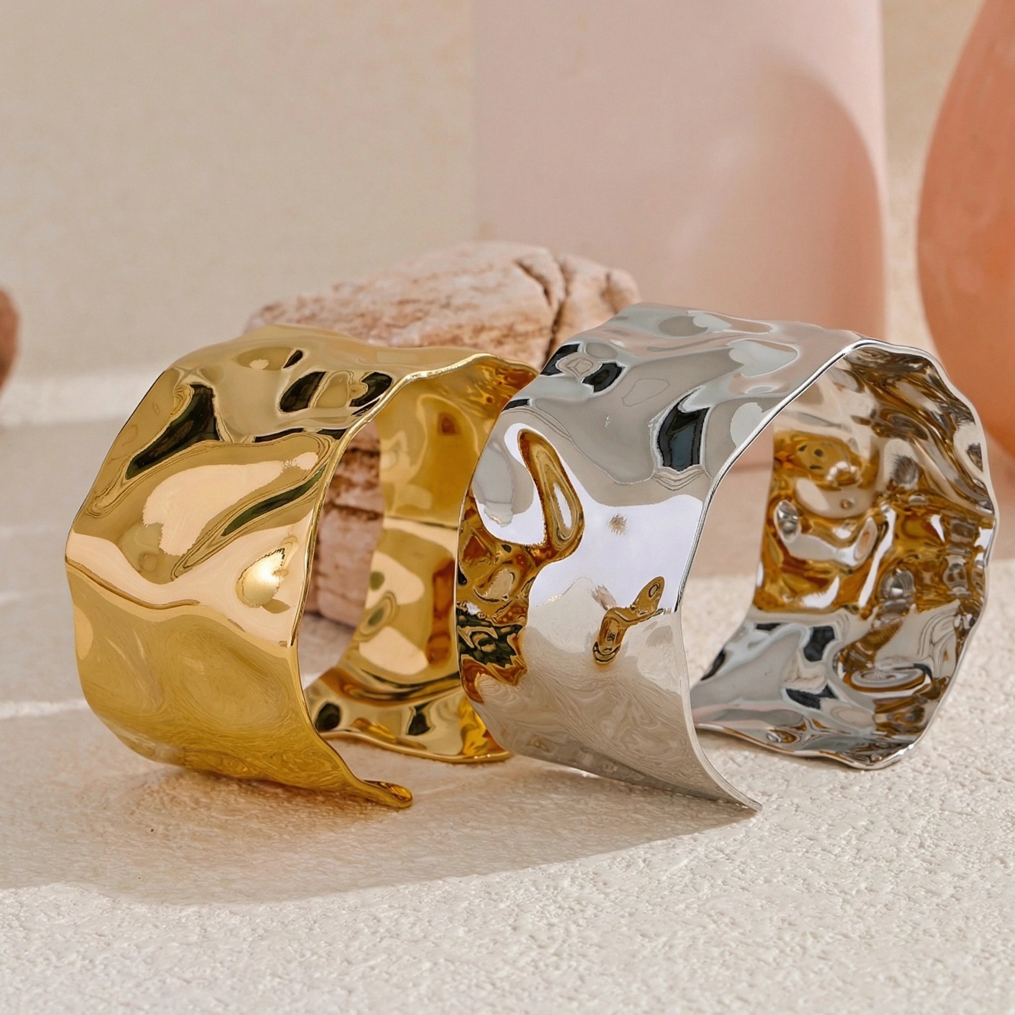 Wide Sculpted Cuff Bracelet